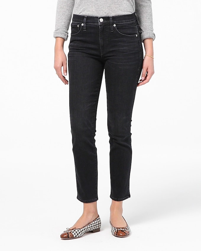 Petite 9&quot; mid-rise vintage slim-straight jean in Charcoal wash