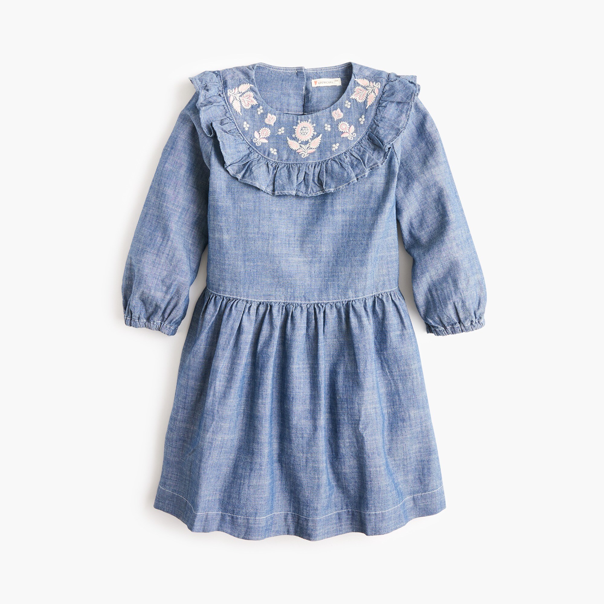 J.Crew Girls' Embroidered Chambray Dress
