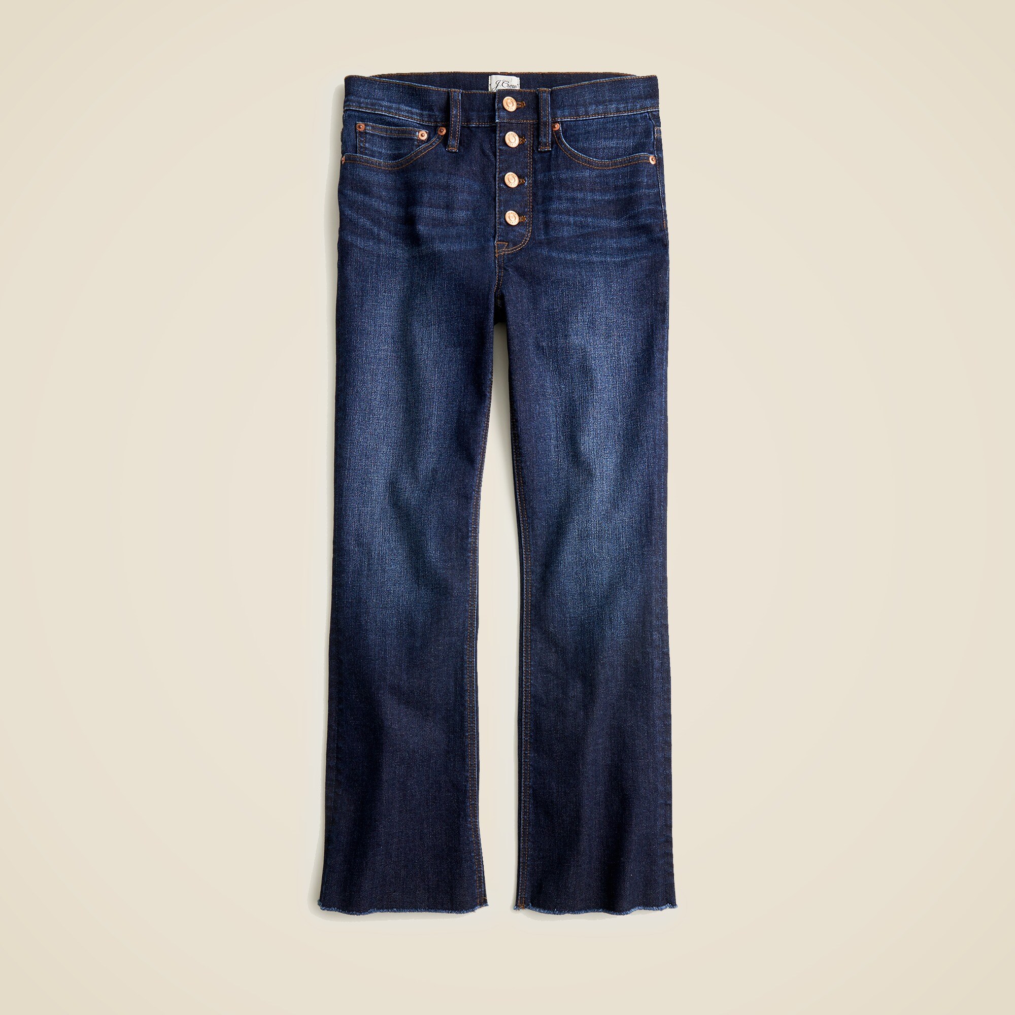 9" demi-boot crop jean in Dark Worn wash