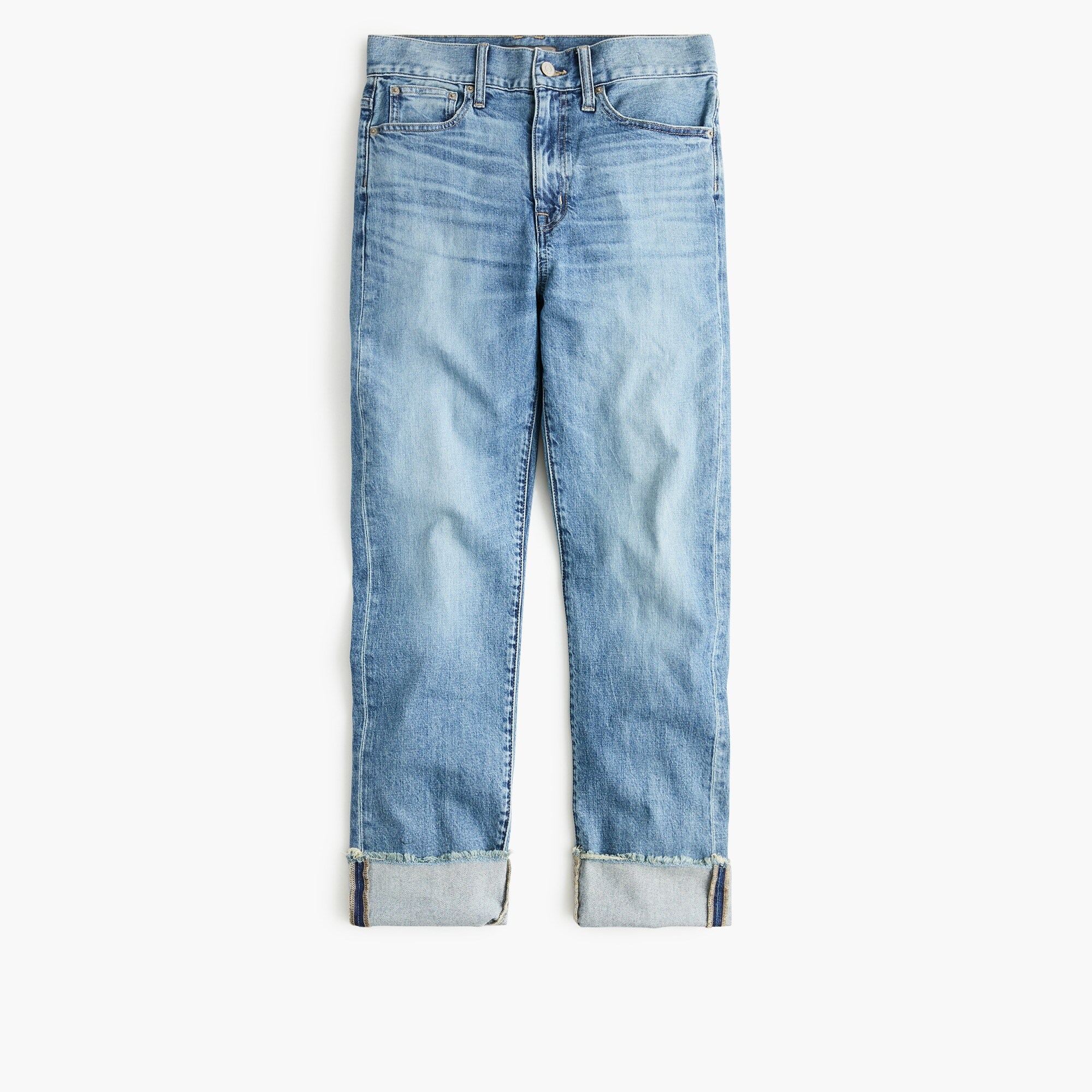 High-rise boyfriend eco jean with tall cuff