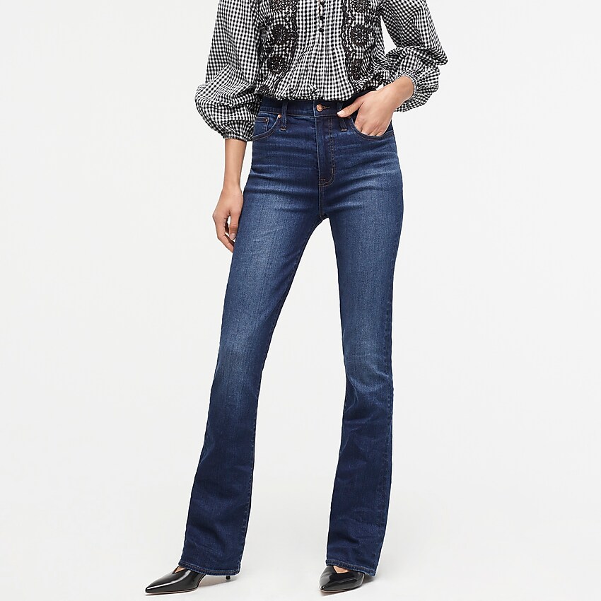 j.crew: point sur skinny flare jean in atlantic blue wash, right side, view zoomed