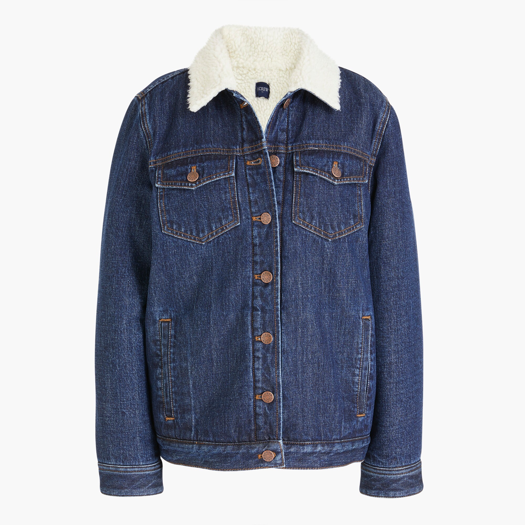 sherpa-lined denim jacket for women