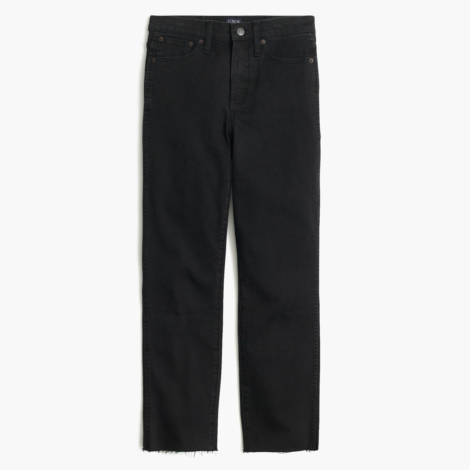 vintage straight jean with straight-cut hem in black for women