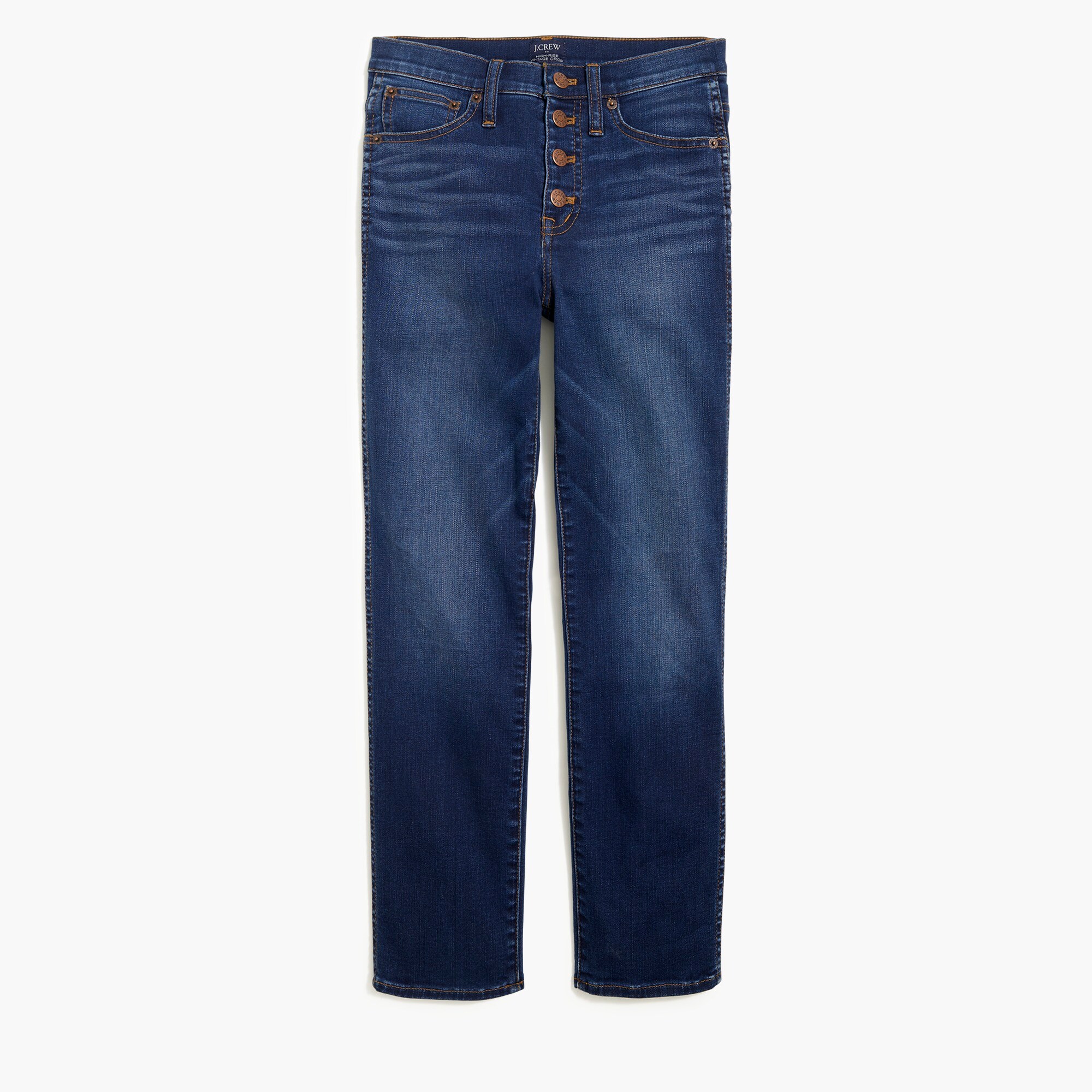 vintage straight jean with button fly in stormy ink for women
