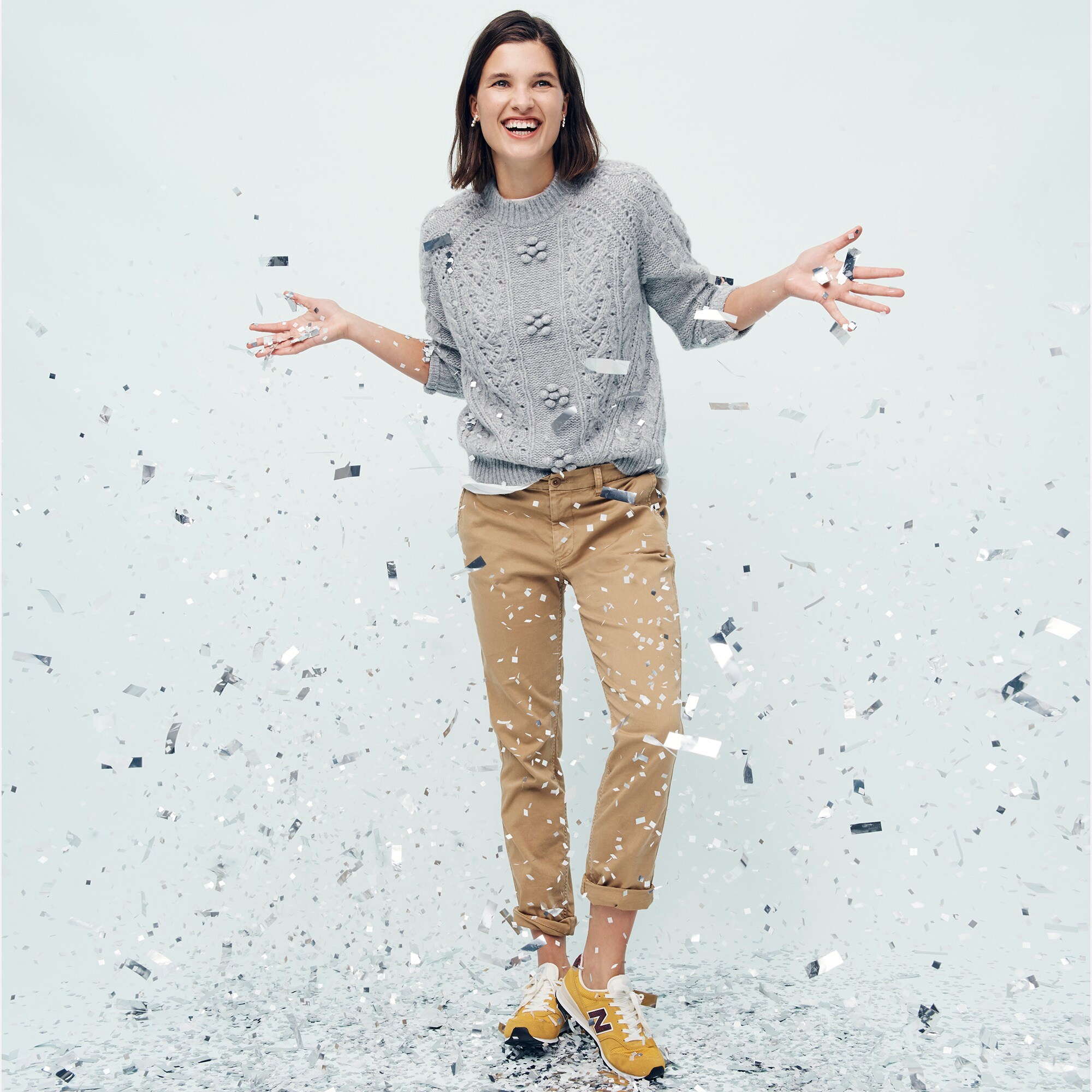 j crew pointelle cable sweater