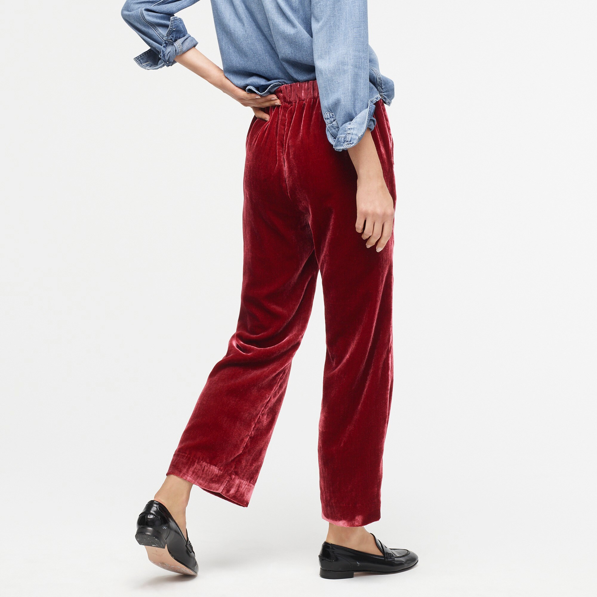 j crew velvet pull on pants