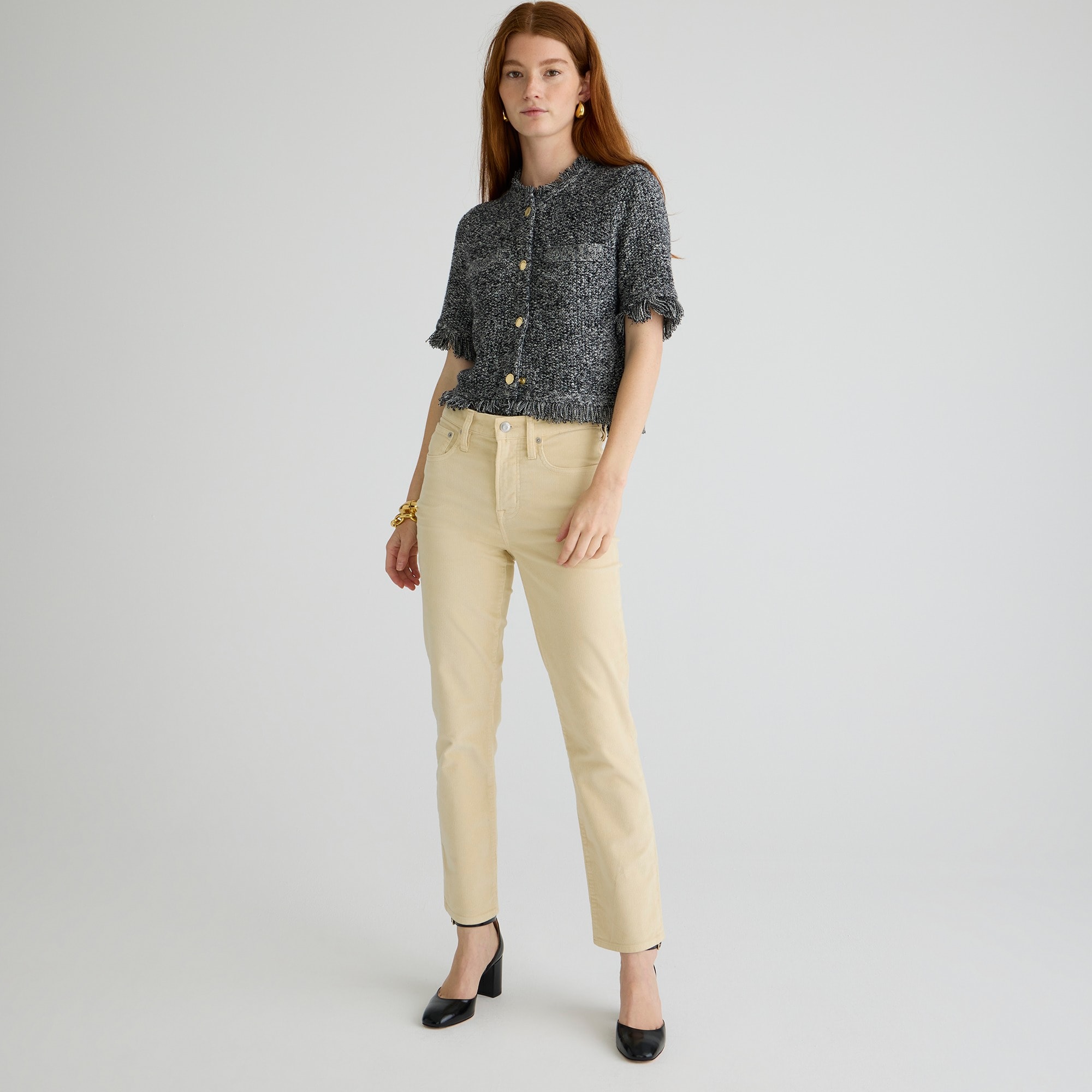 womens Vintage slim-straight corduroy pant