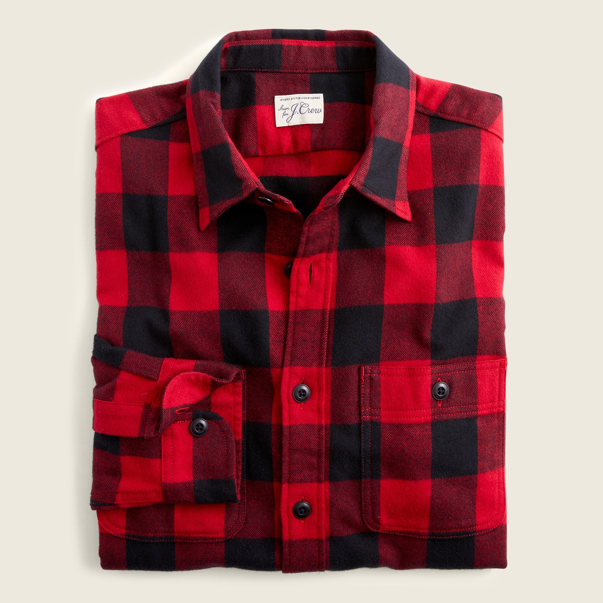 J Crew Slim Midweight Flannel Shirt In Buffalo Check