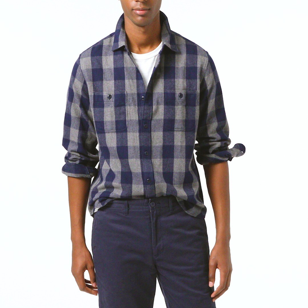 tailored fit flannel shirt