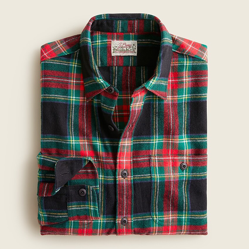j.crew: midweight flannel workshirt for men, right side, view zoomed