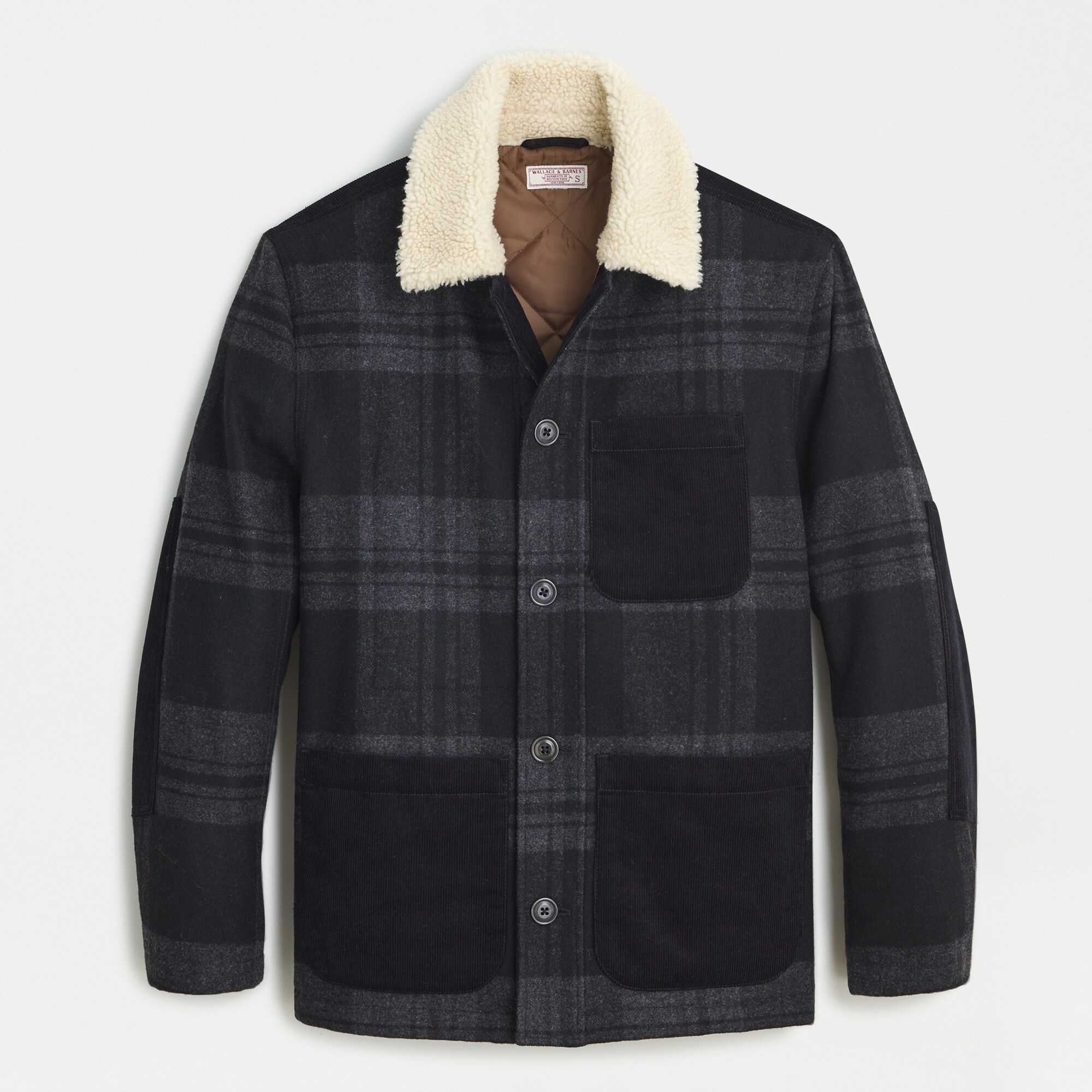 Wallace & Barnes sherpa-lined chore coat with eco-friendly PrimaLoft®