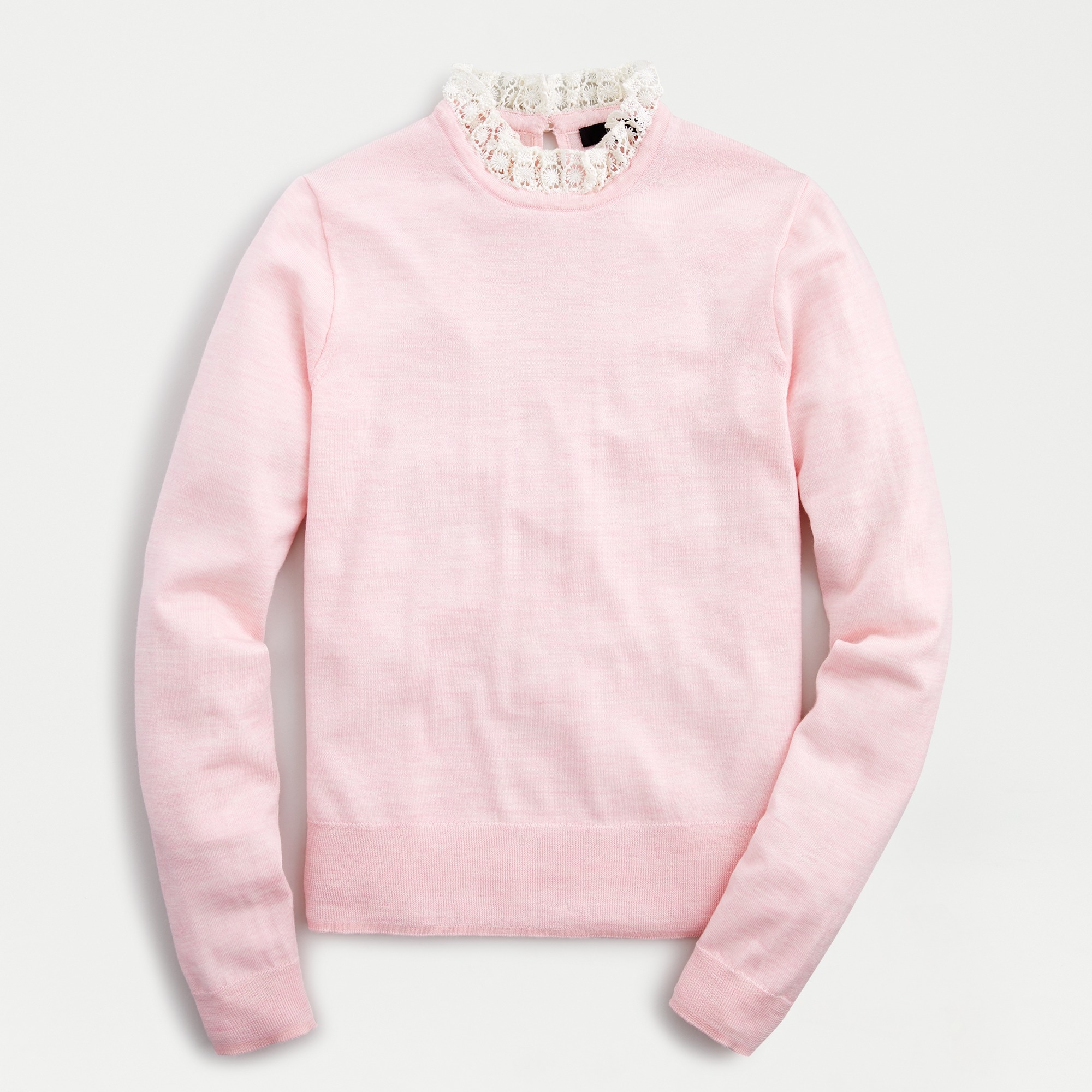 J.Crew: Lace-collar Crewneck Sweatshirt For Women