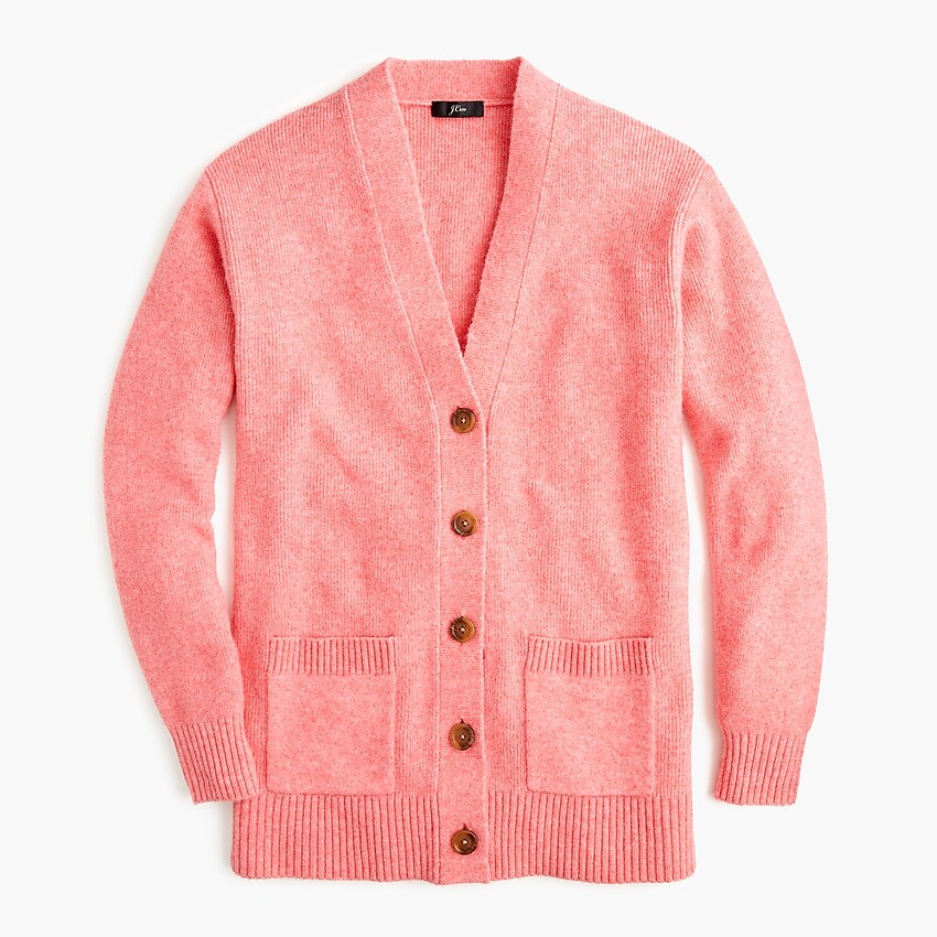 j.crew: long cardigan in supersoft yarn, right side, view zoomed