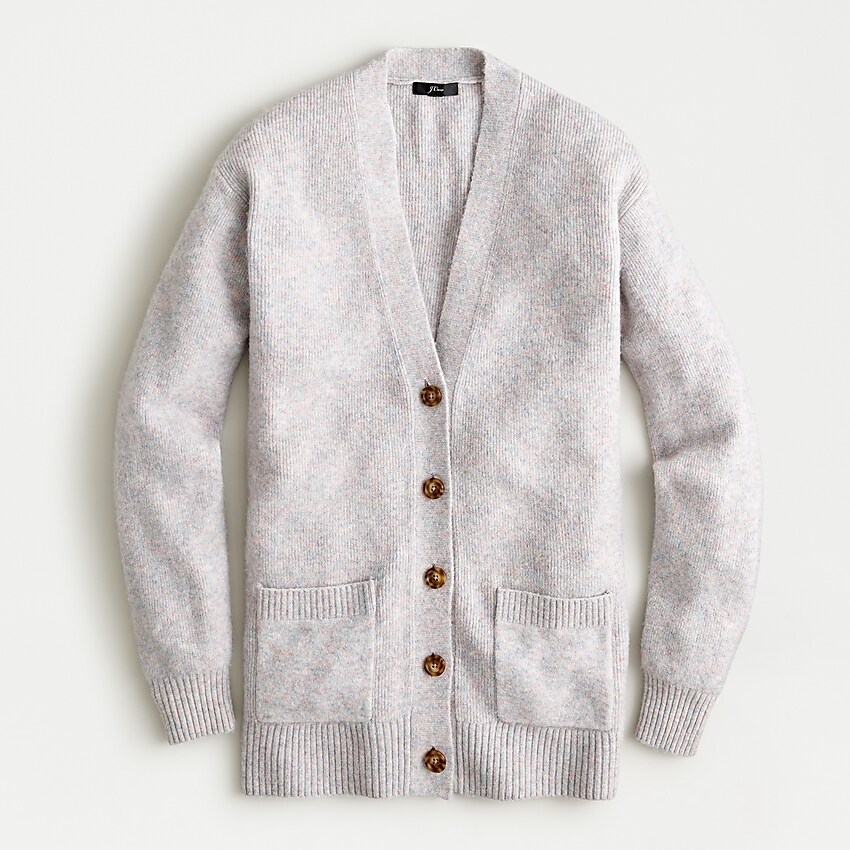 j.crew: long cardigan in supersoft yarn for women, right side, view zoomed