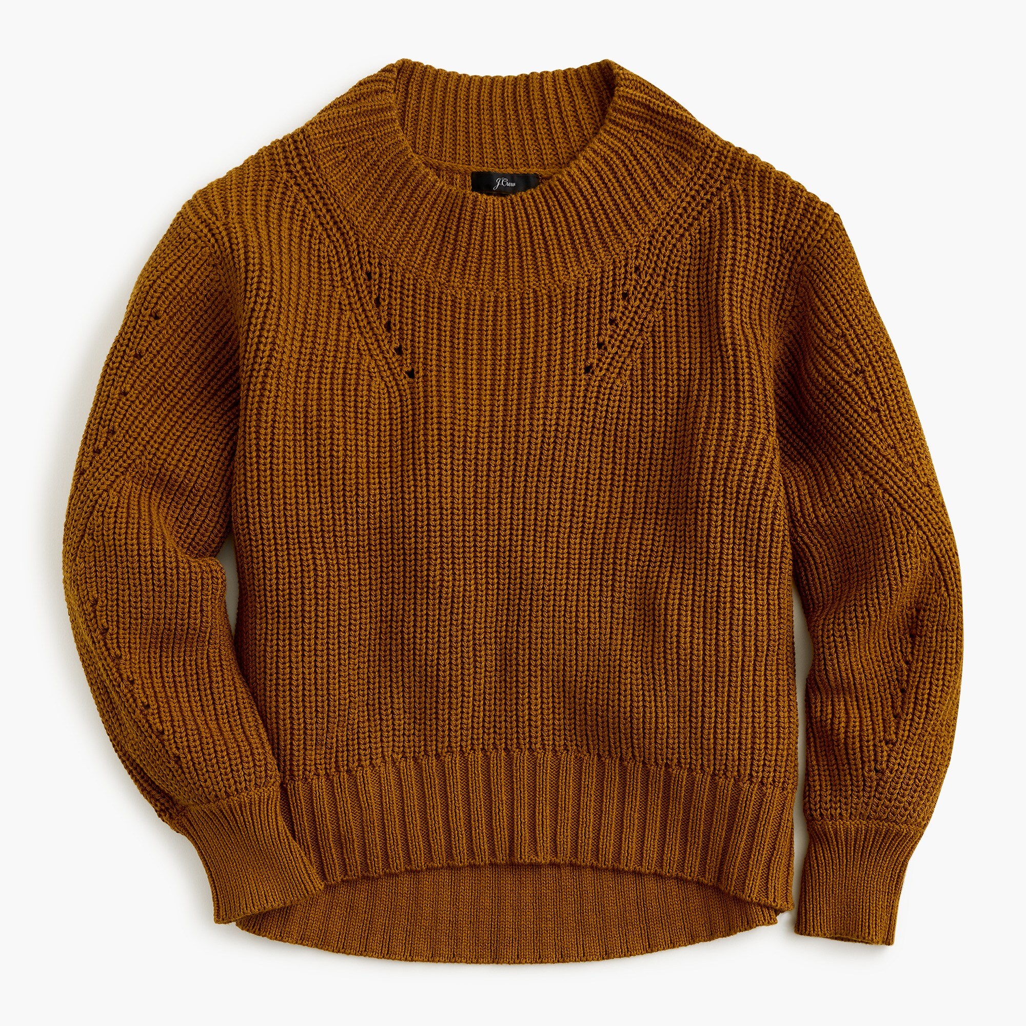 Pointelle crewneck cotton sweater