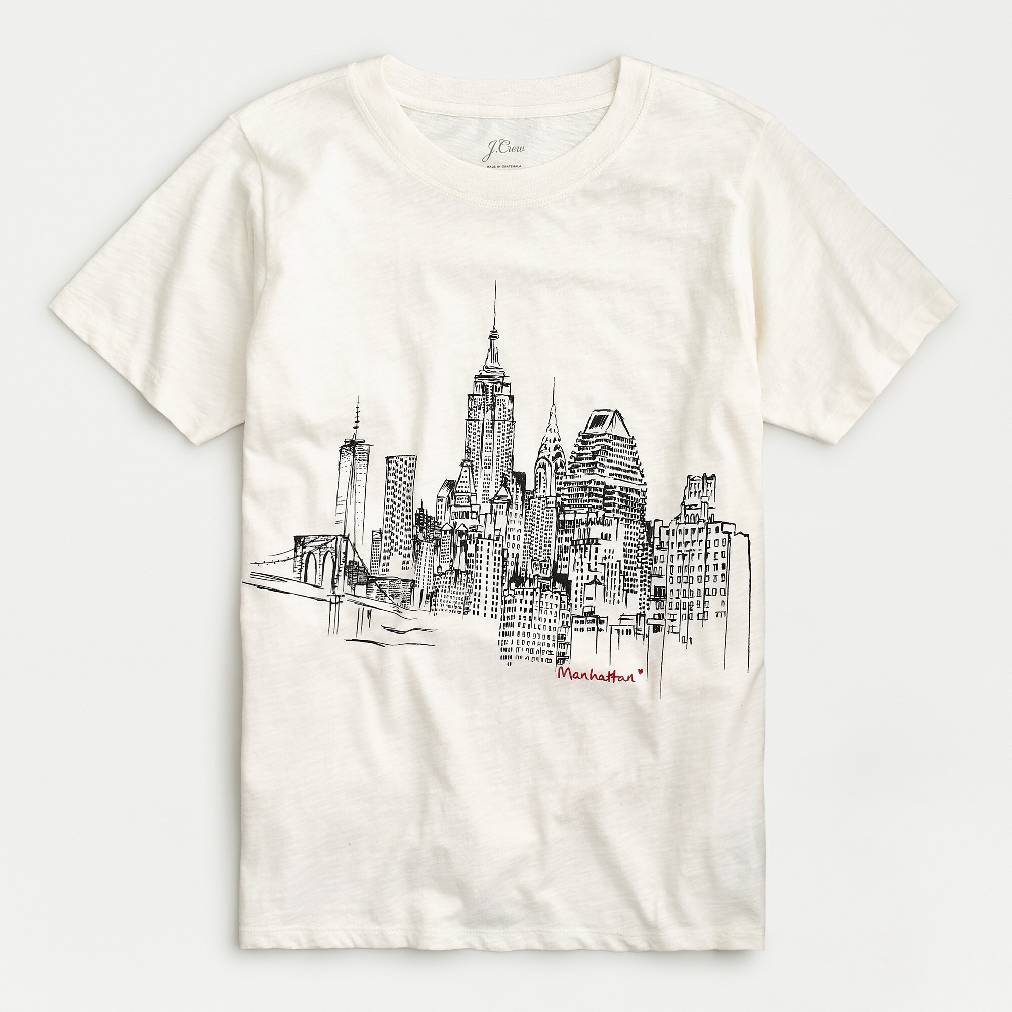 j.crew: nyc t-shirt in slub cotton, right side, view zoomed