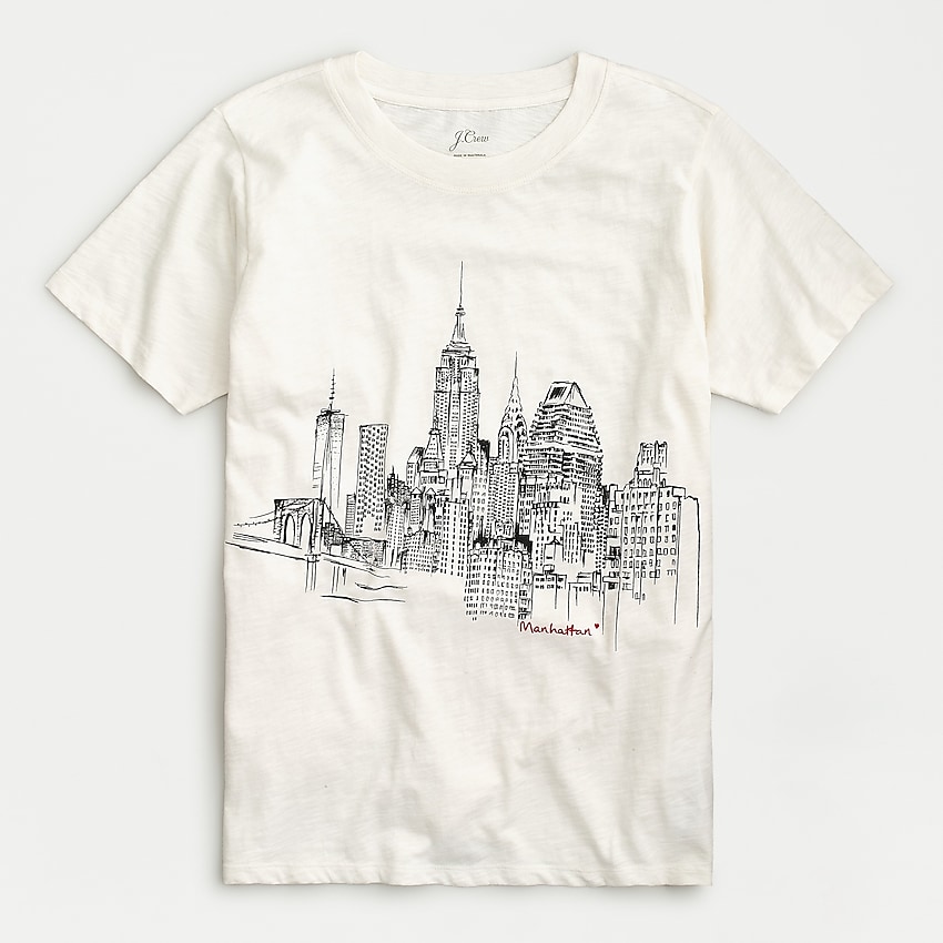 j.crew: nyc t-shirt in slub cotton, right side, view zoomed