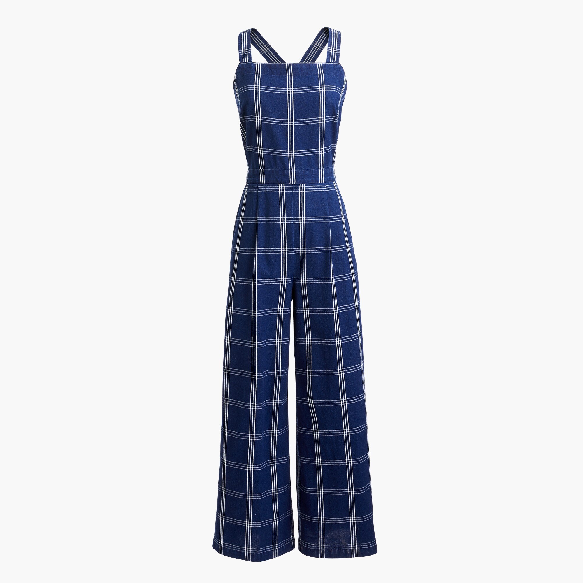 windowpane cross-back jumper for women