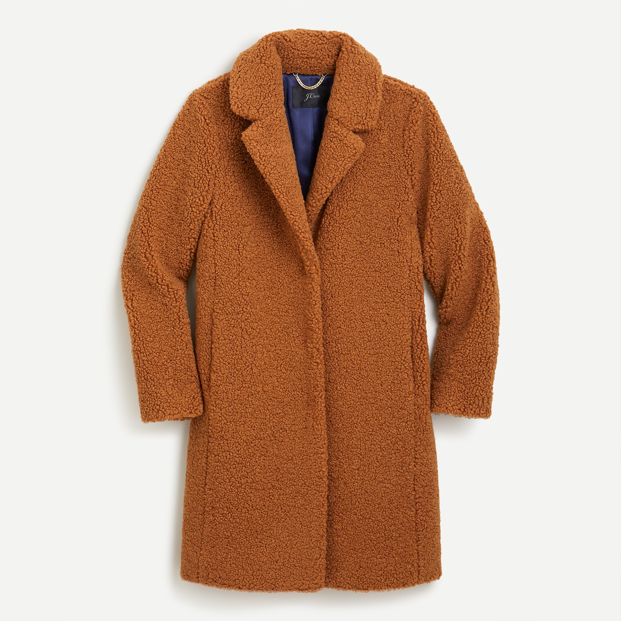j.crew: teddy sherpa topcoat, right side, view zoomed