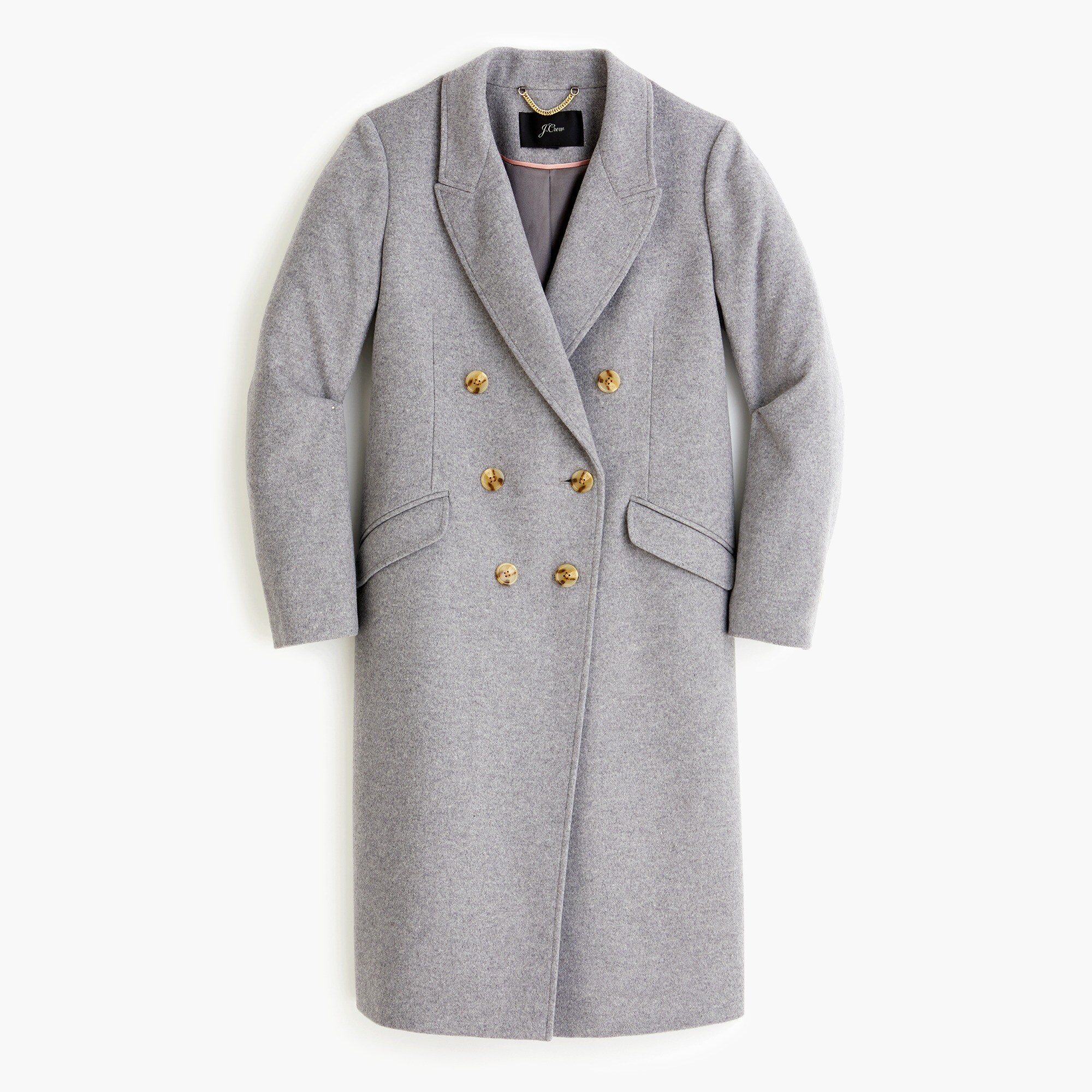 Double-breasted topcoat in wool cashmere