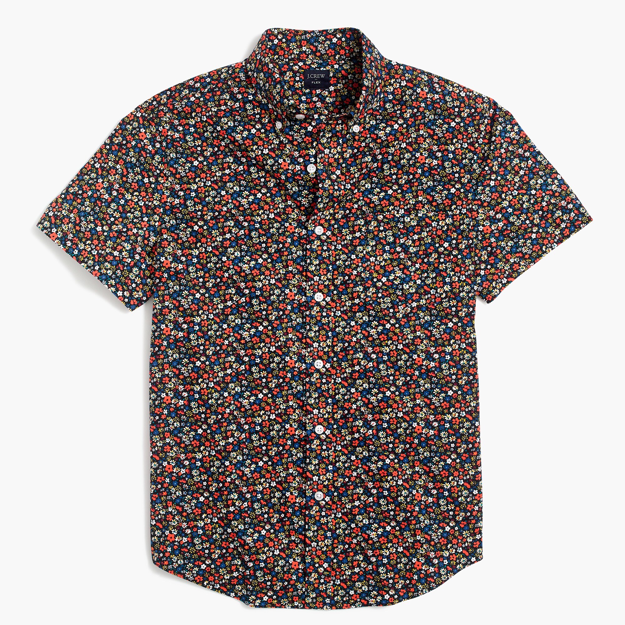 Printed slim flex casual short-sleeve shirt