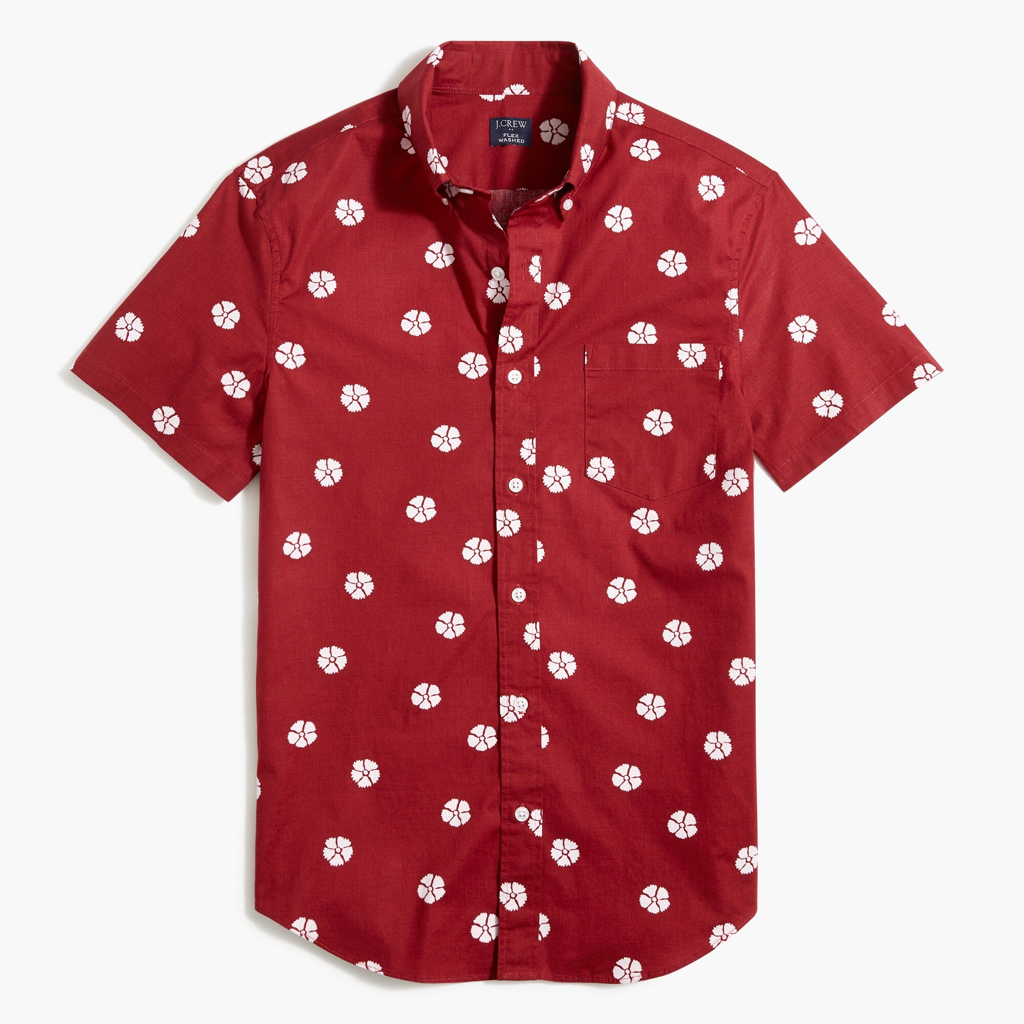 Printed slim flex casual short-sleeve shirt