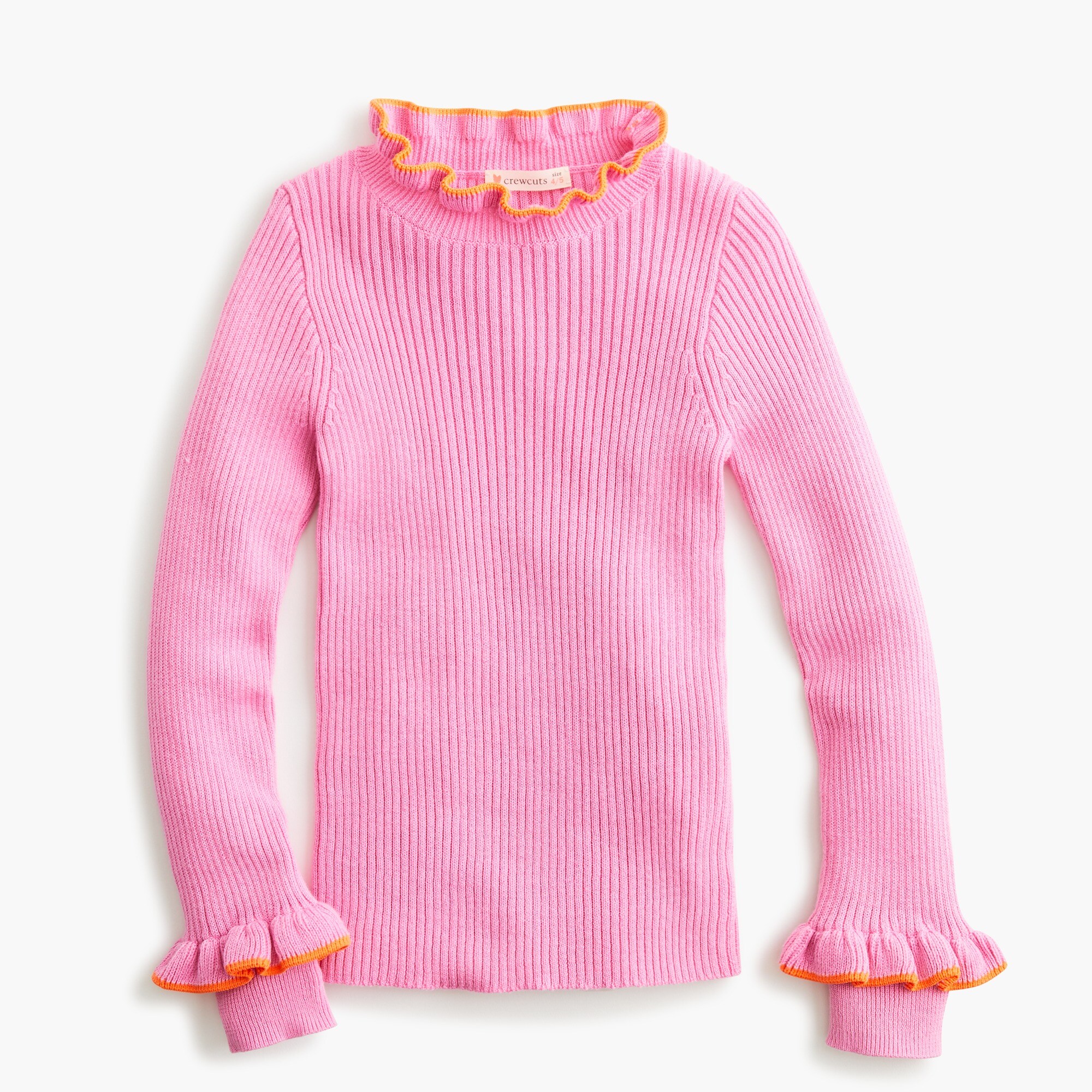 Girls' ribbed turtleneck sweater