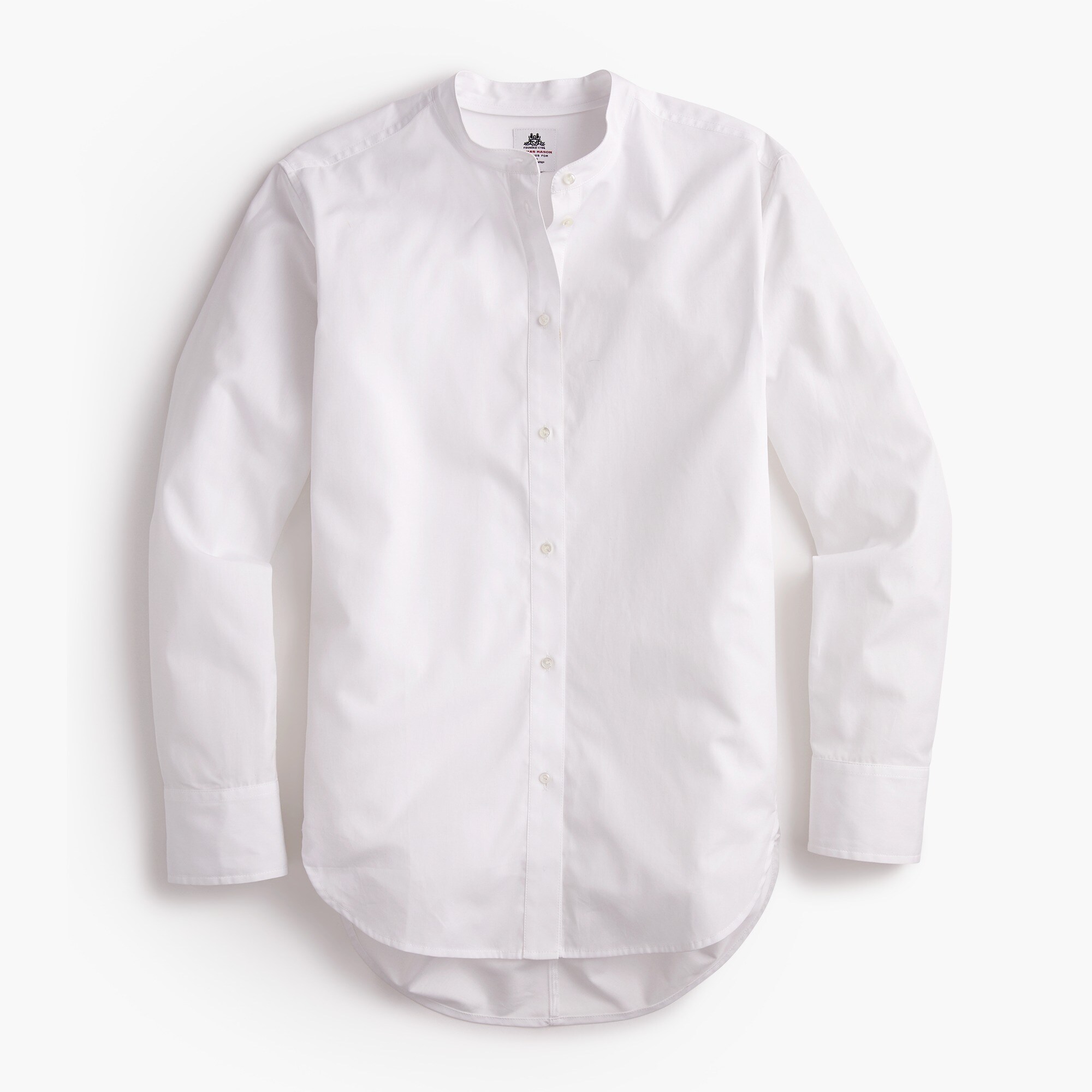 white banded collar dress shirt