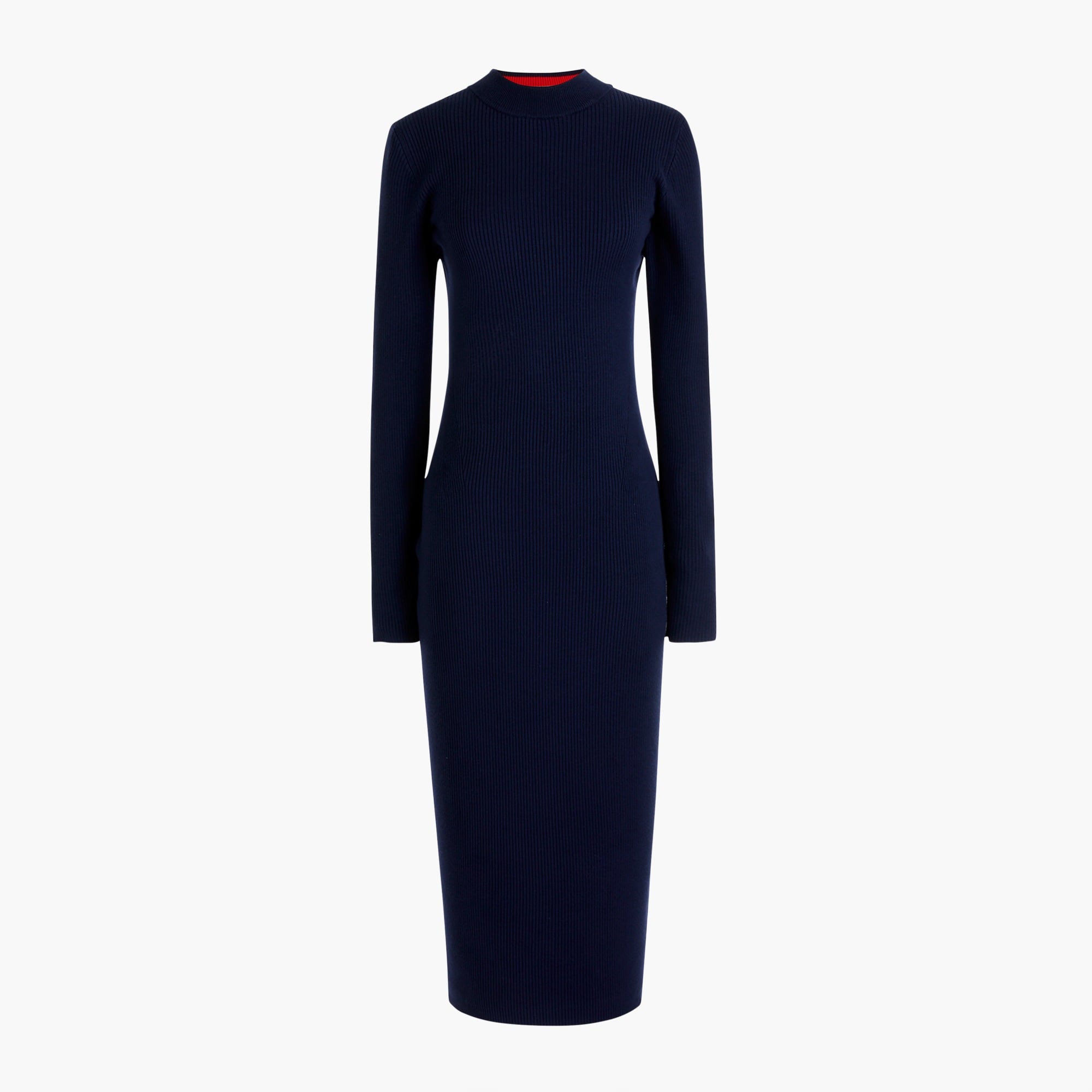 Long-sleeve knit midi dress