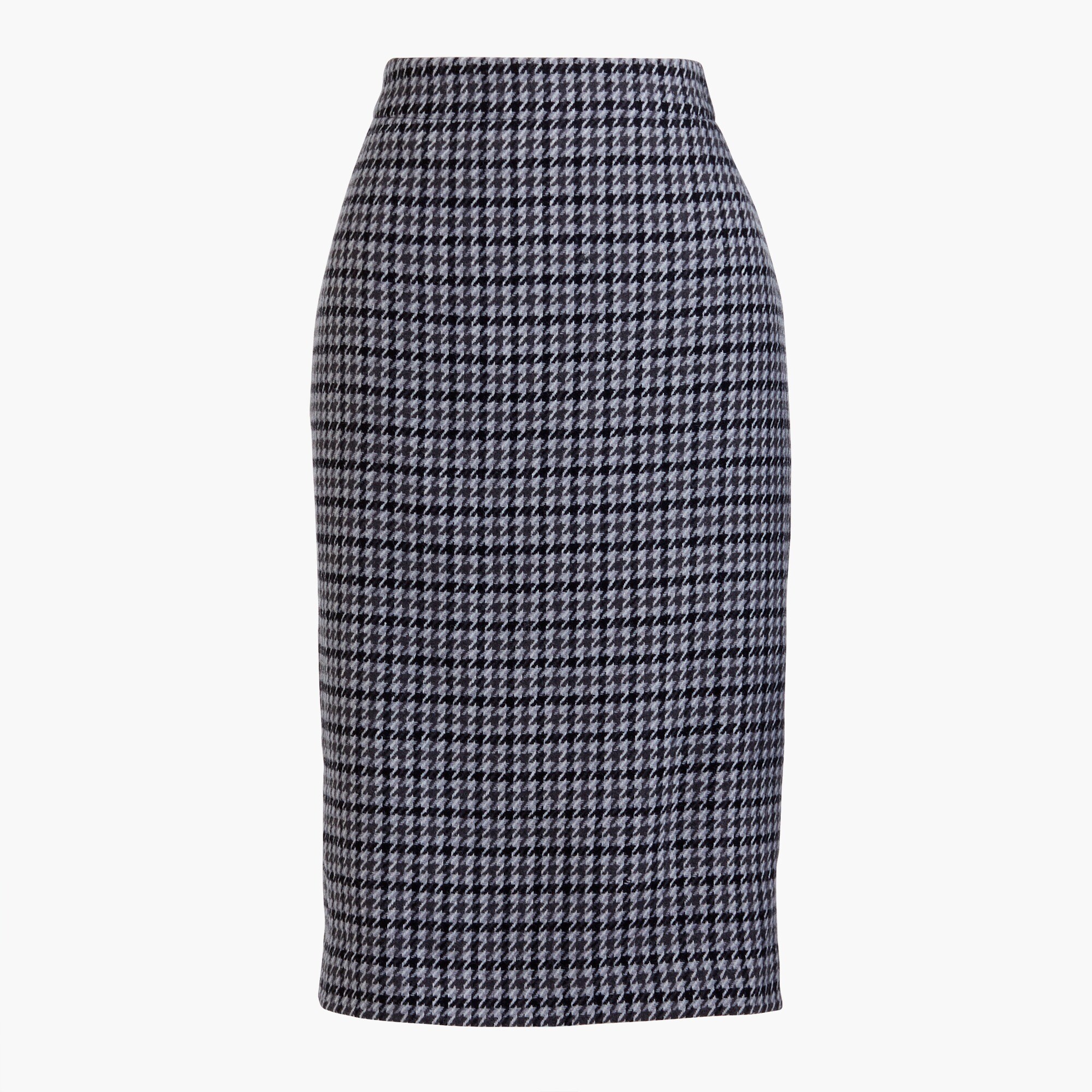wool-blend pencil skirt in houndstooth for women