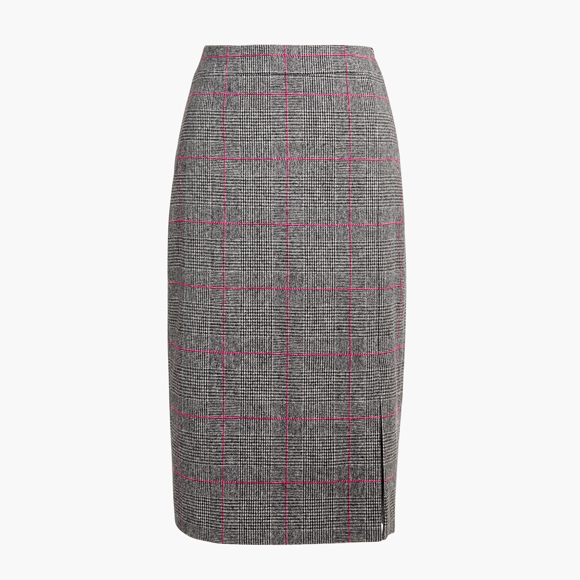 Glen plaid long pencil skirt
