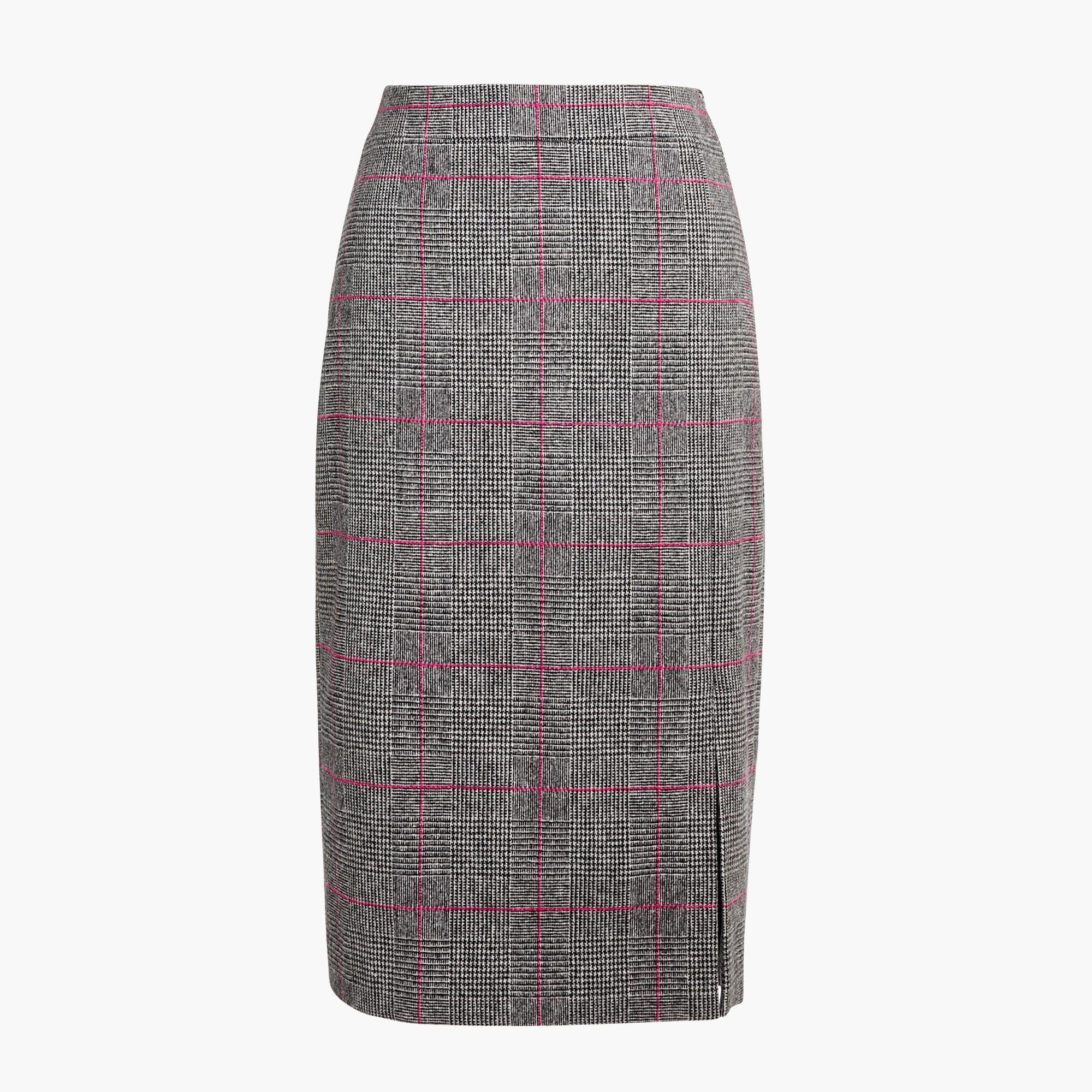 Glen Plaid Long Pencil Skirt For Women | Factory