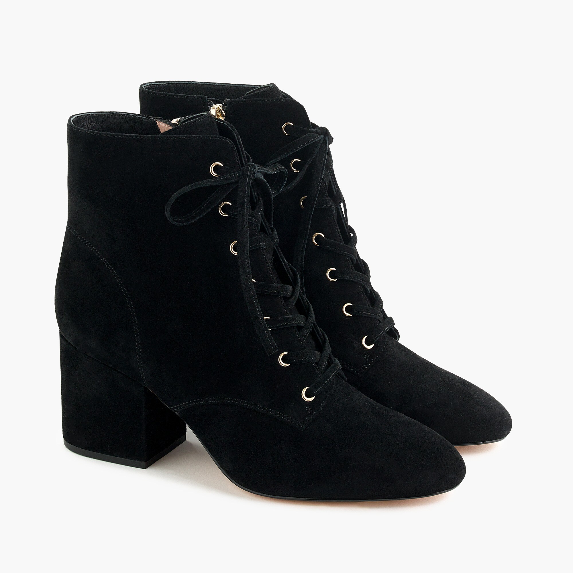 Lace-up block-heel boots