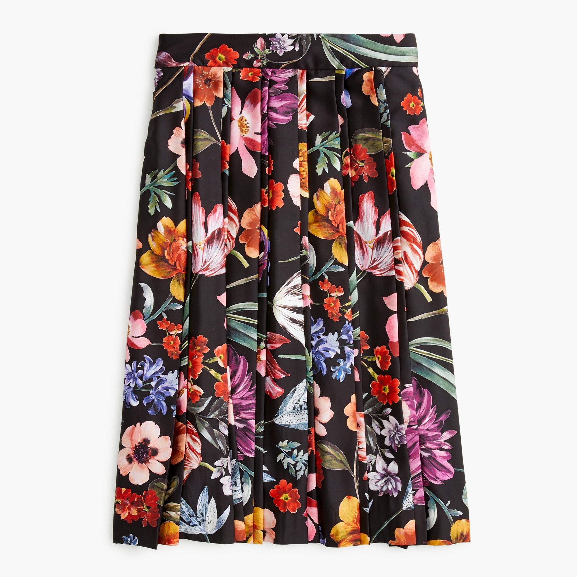 J.Crew Pleated A line Skirt In Midnight Dutch Floral For Women