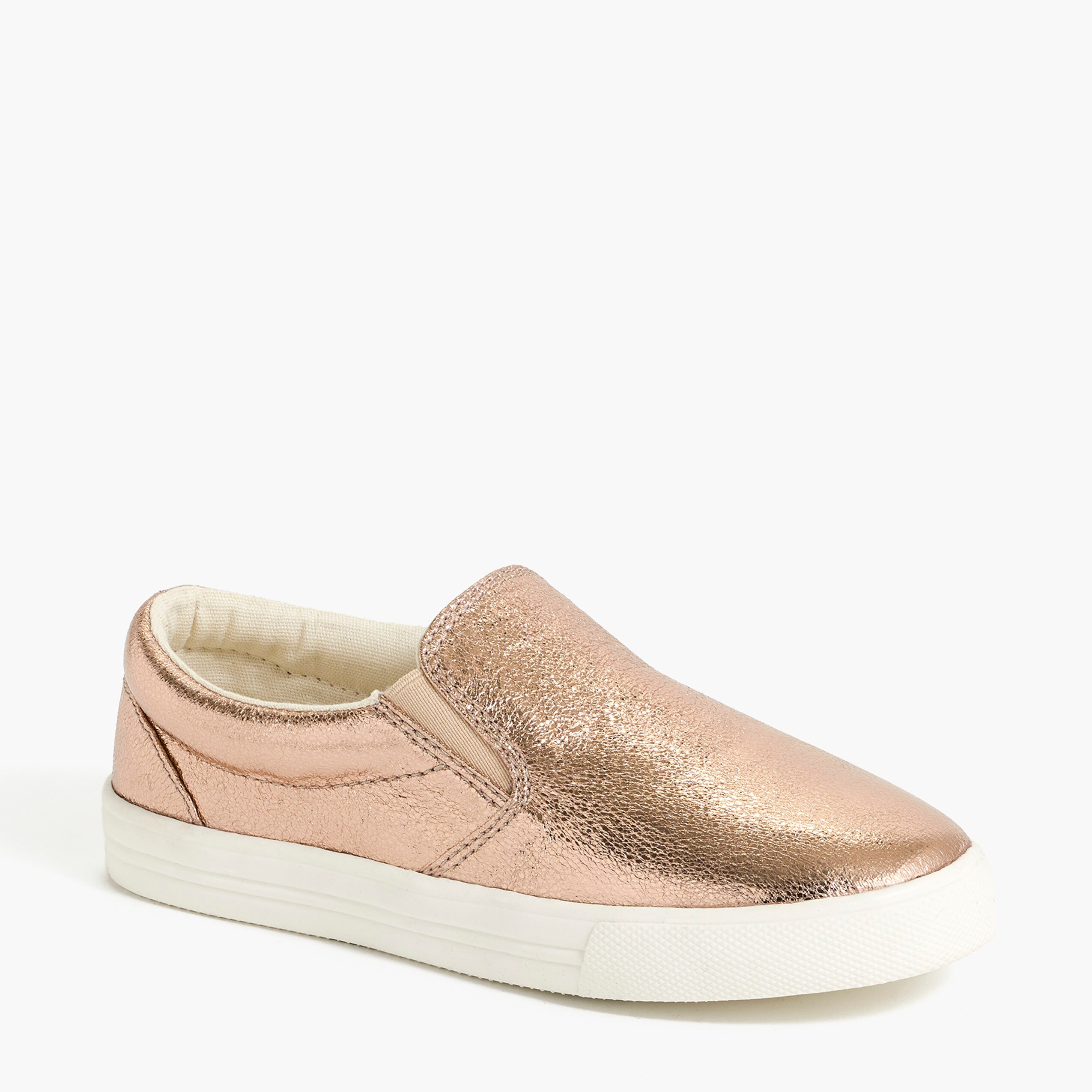 girls' rose gold metallic sneakers for girls