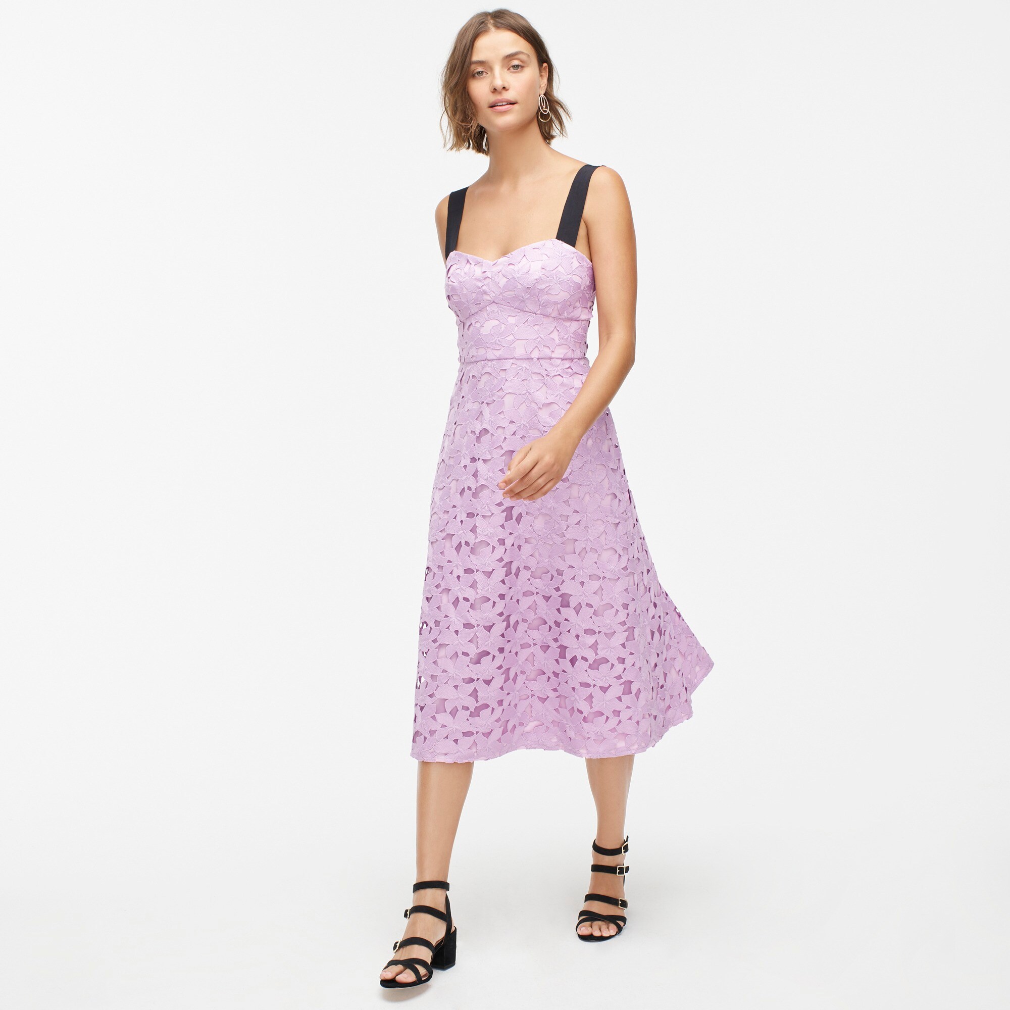 J.Crew Sleeveless Sweetheart Midi Dress In Lace For Women