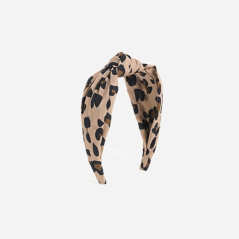 womens Knot headband in leopard