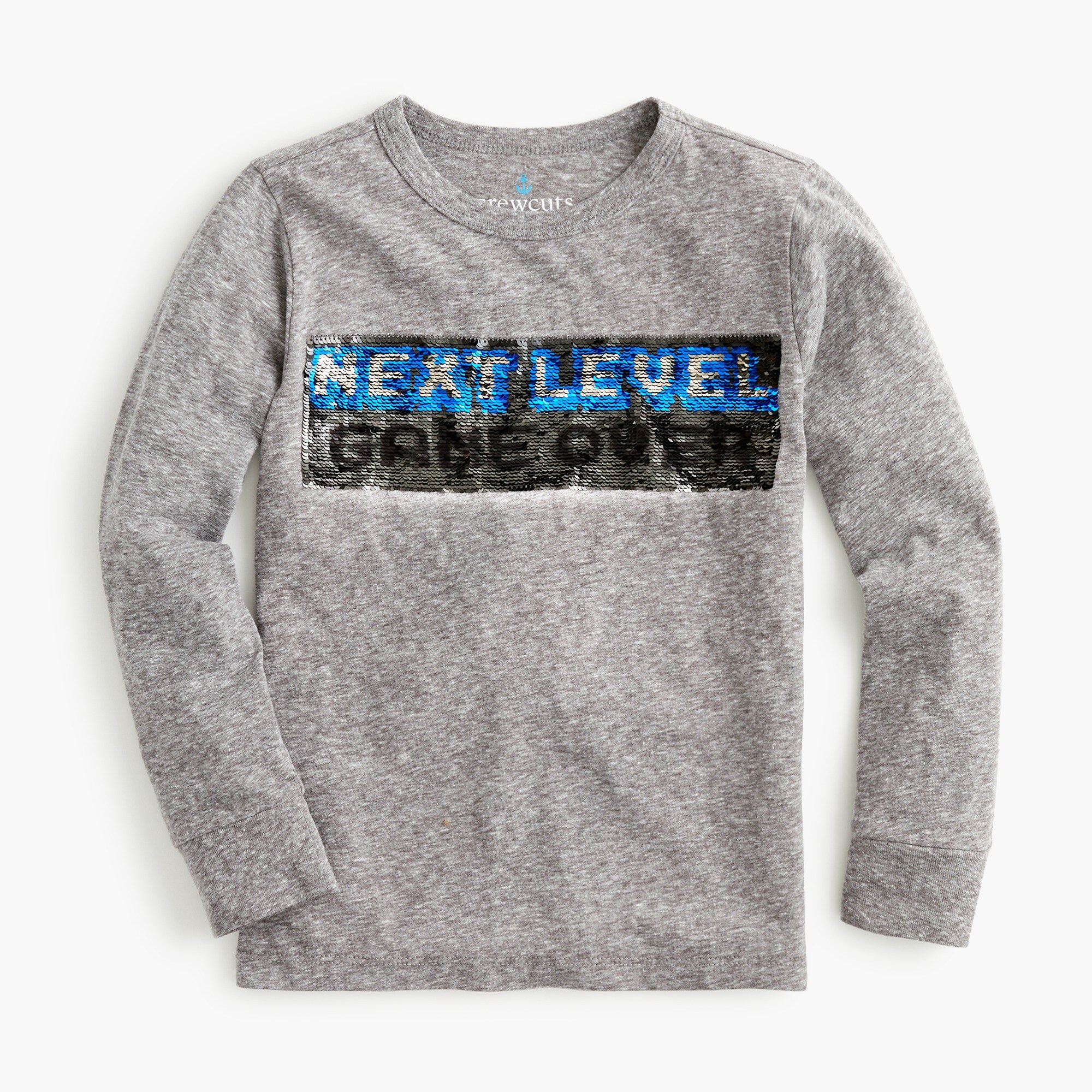 Kids' long-sleeve "next level" T-shirt with flippable sequins