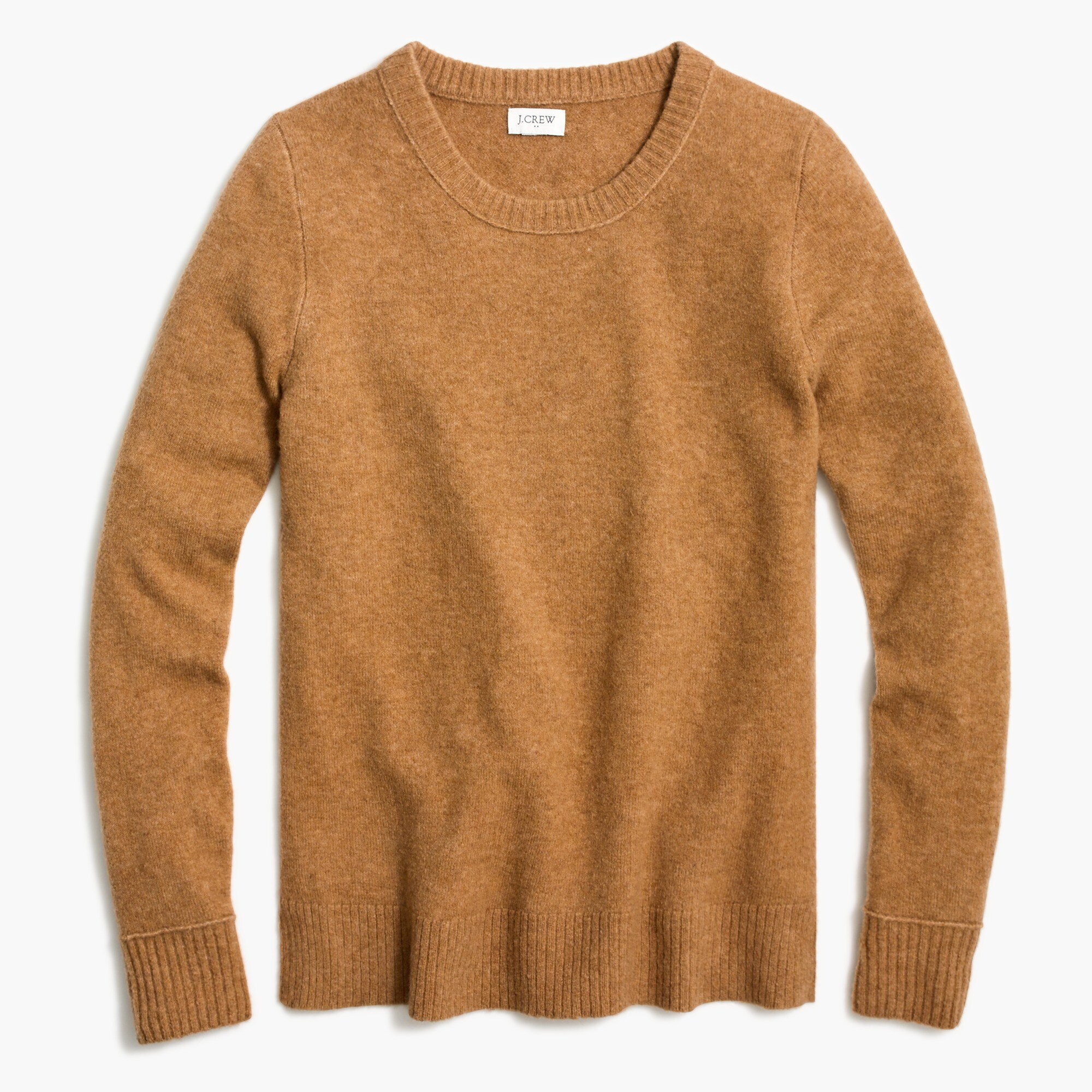 j.crew factory: long-sleeve crewneck sweater in extra-soft yarn for women, right side, view zoomed