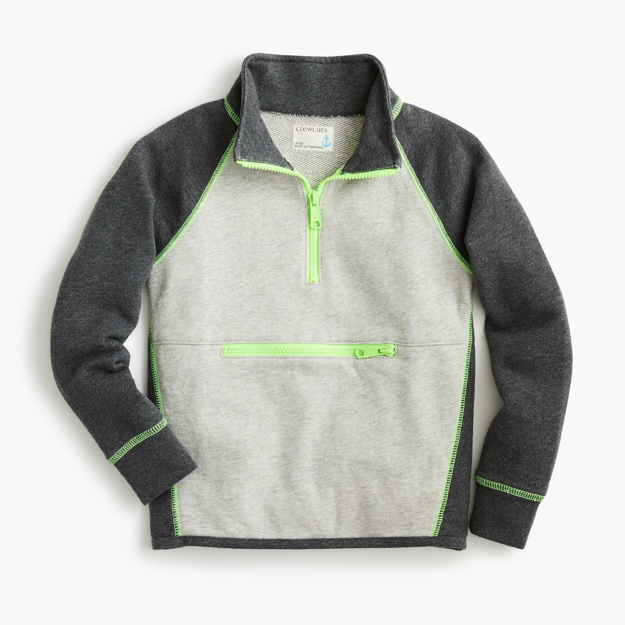 colorblock half zip sweatshirt