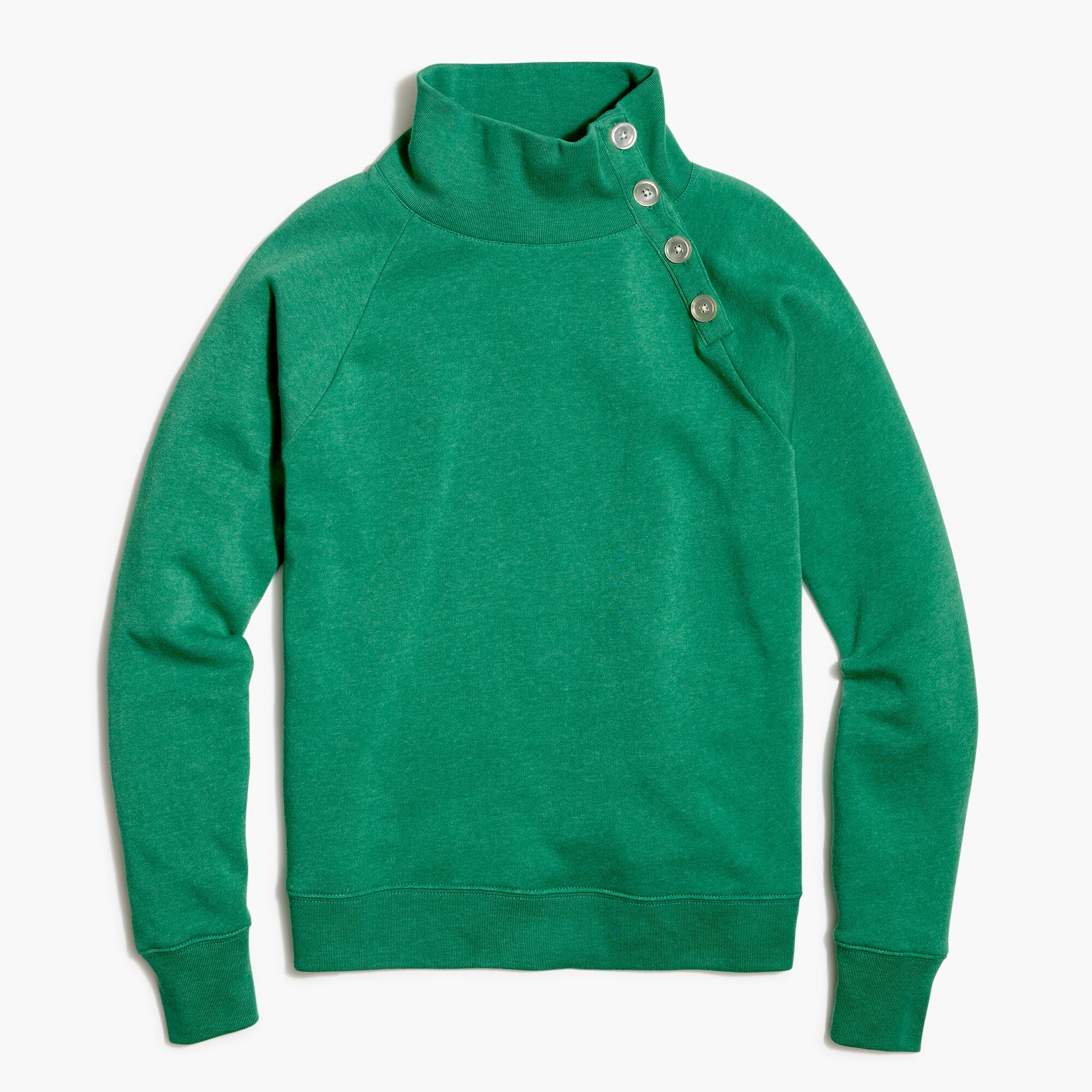 wide button-collar pullover sweatshirt in cloudspun fleece for women