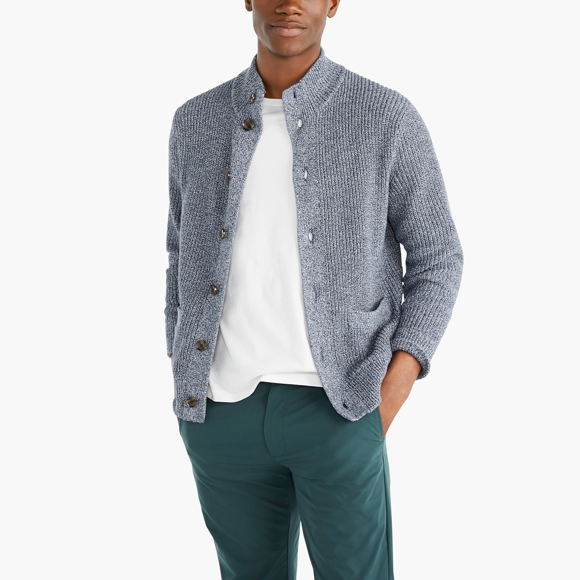 J.Crew Factory Marled Cotton Sweater Cardigan