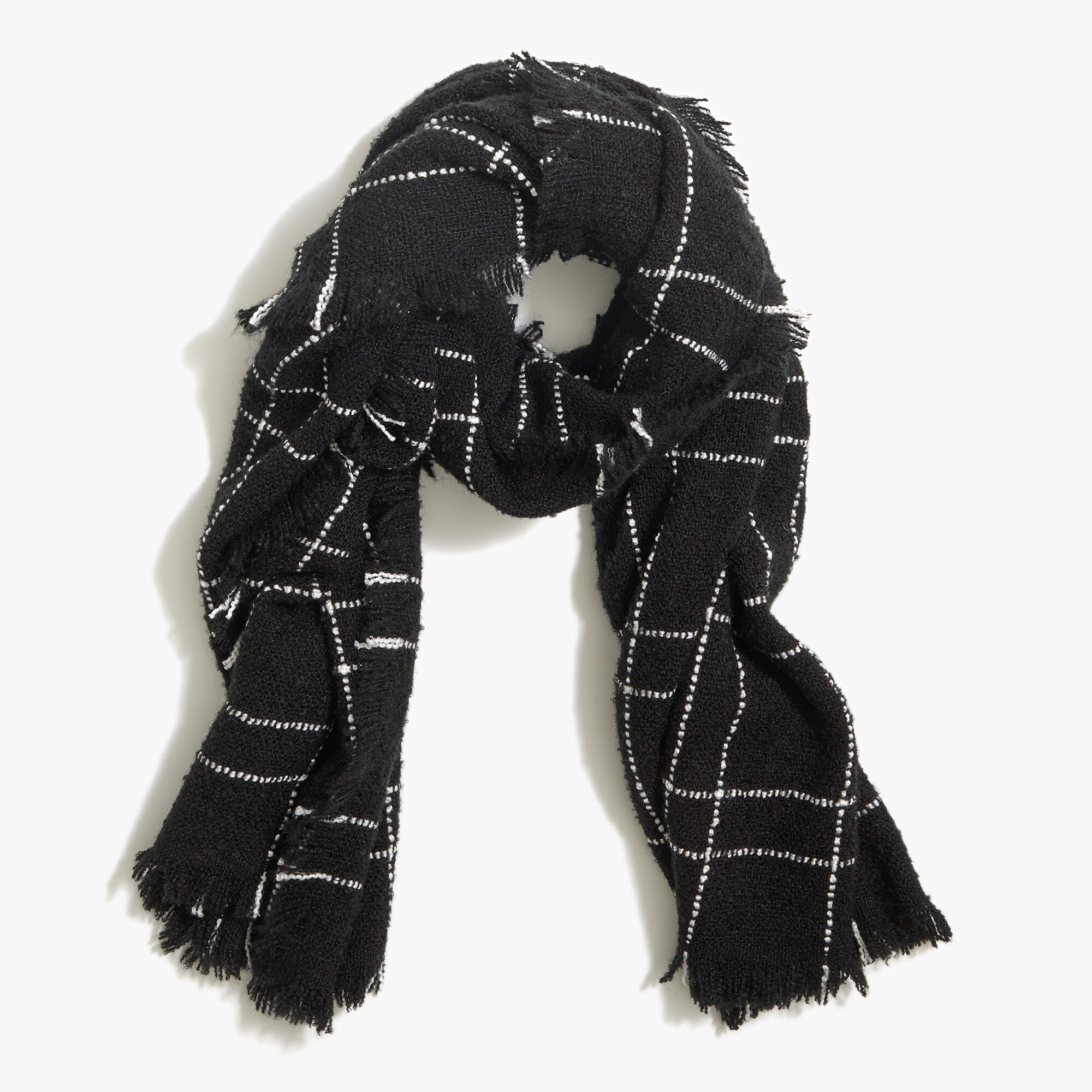 Tweed windowpane scarf