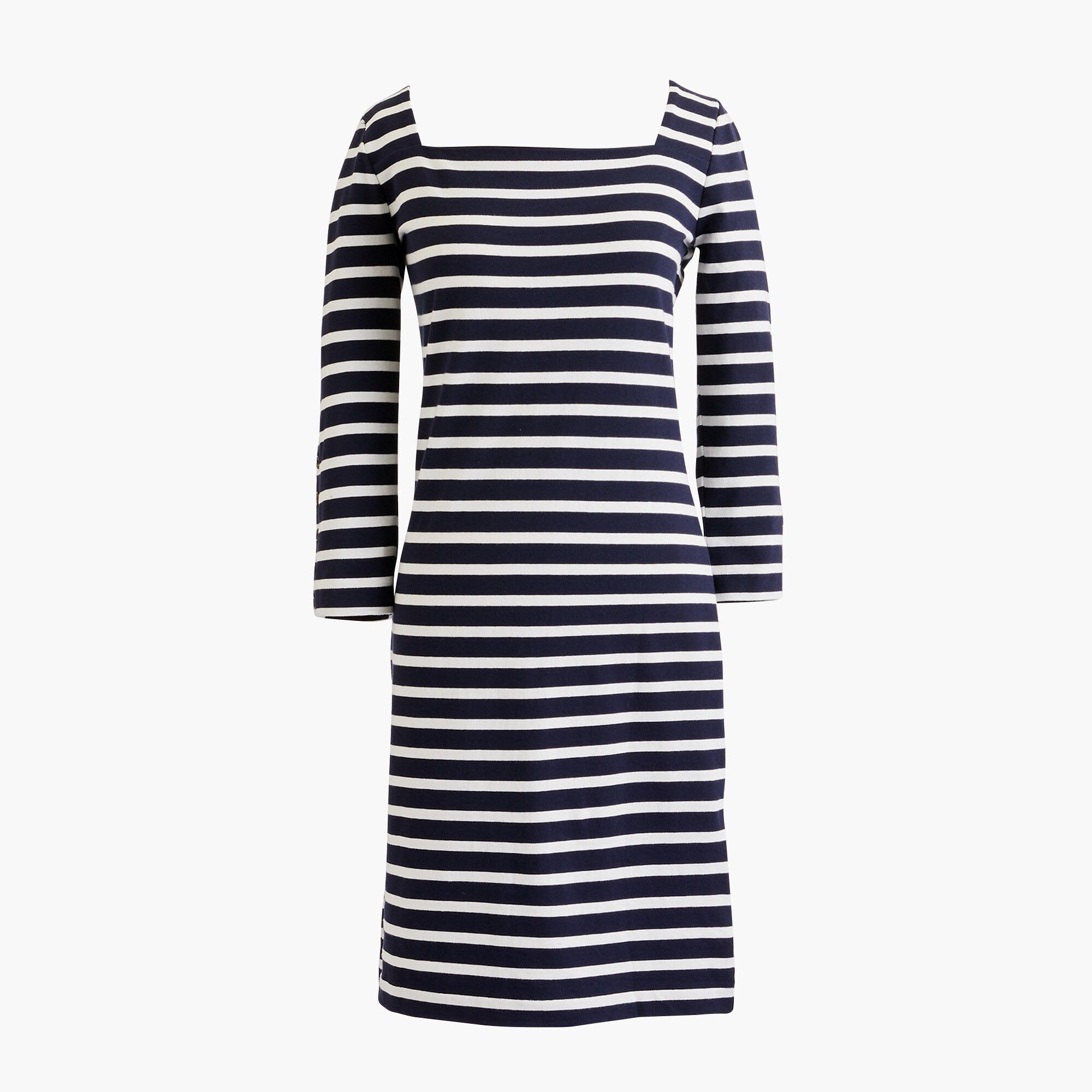 j crew black and white striped dress
