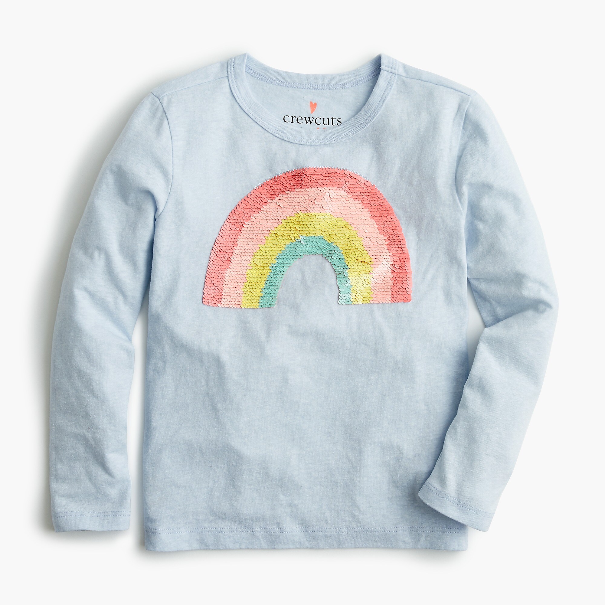 J Crew Girls Long Sleeve Rainbow T Shirt With Flippable Sequins