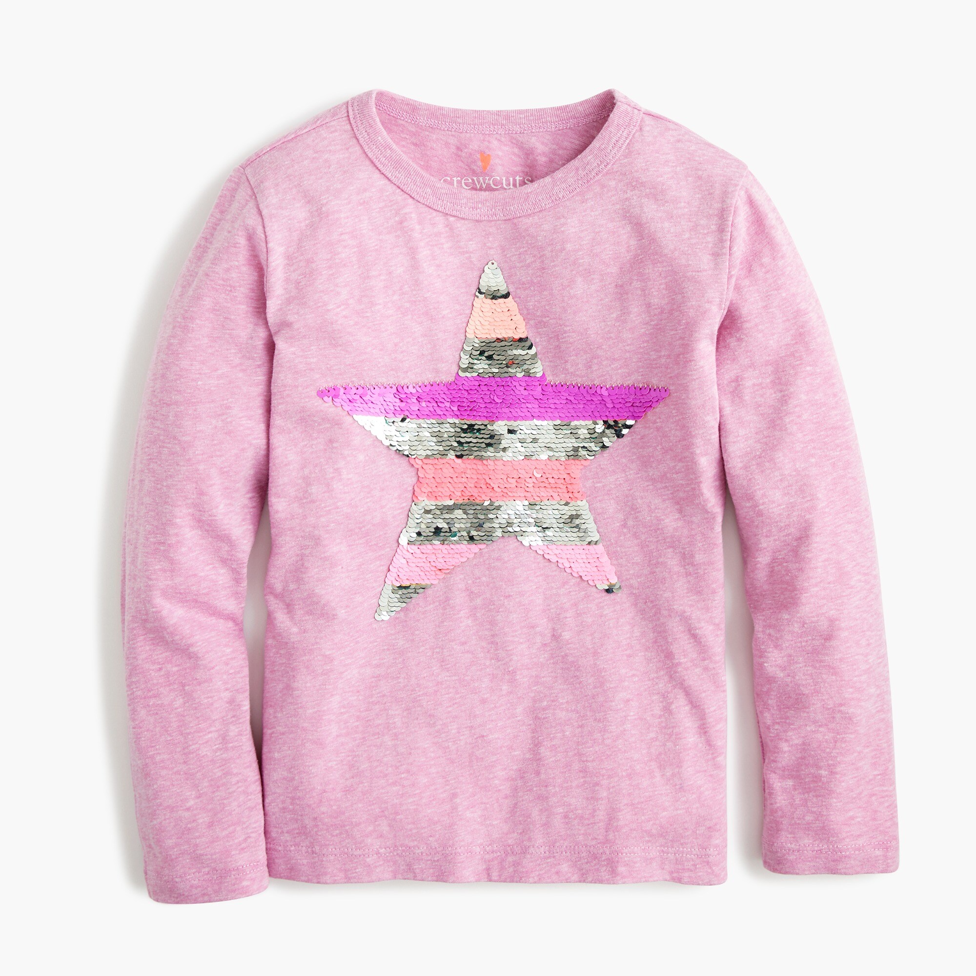 J.Crew: Girls' Long-sleeve Star T-shirt With Flippable Sequins