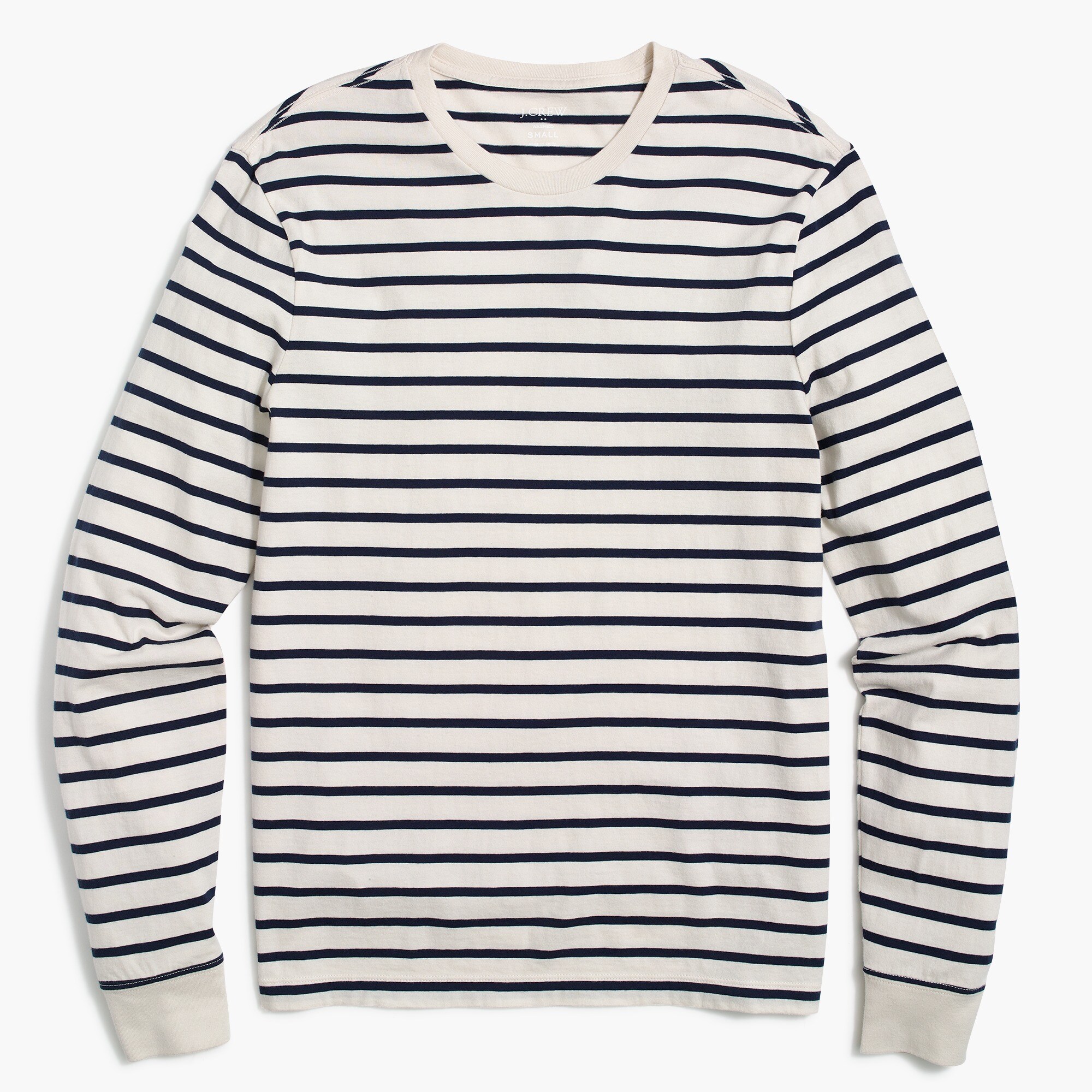 striped long-sleeve washed jersey tee for men