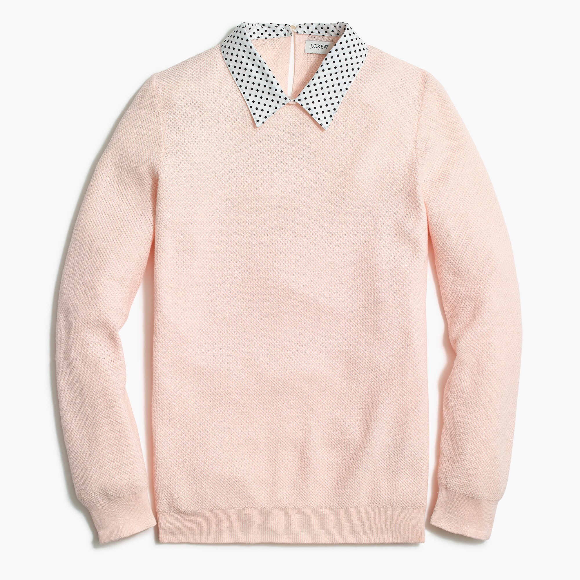 Sweater with woven collar
