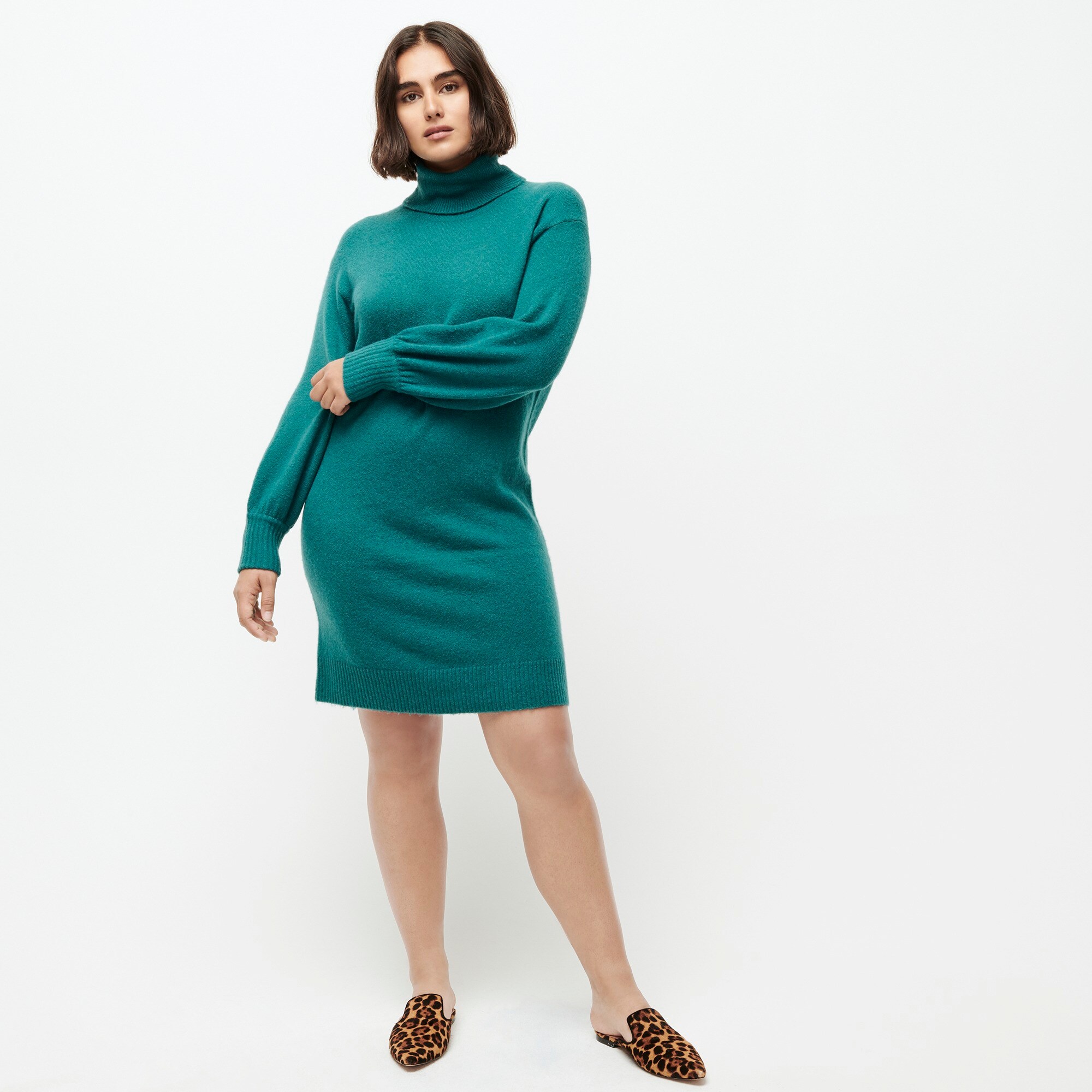 turtleneck dress in supersoft yarn