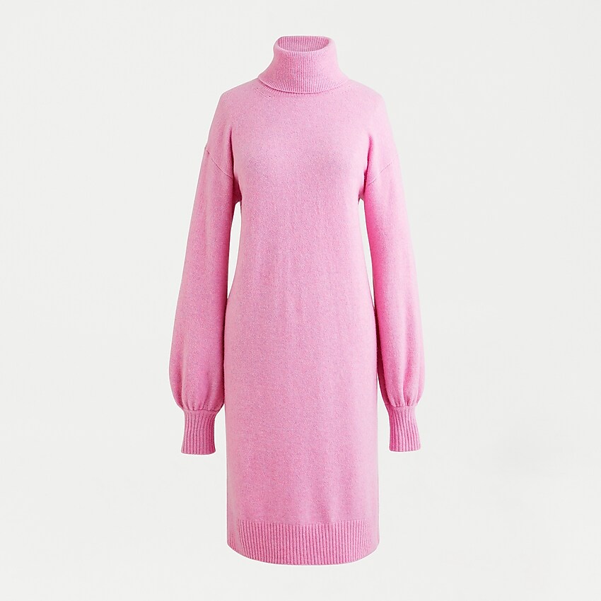 j.crew: turtleneck sweater-dress in supersoft yarn for women, right side, view zoomed